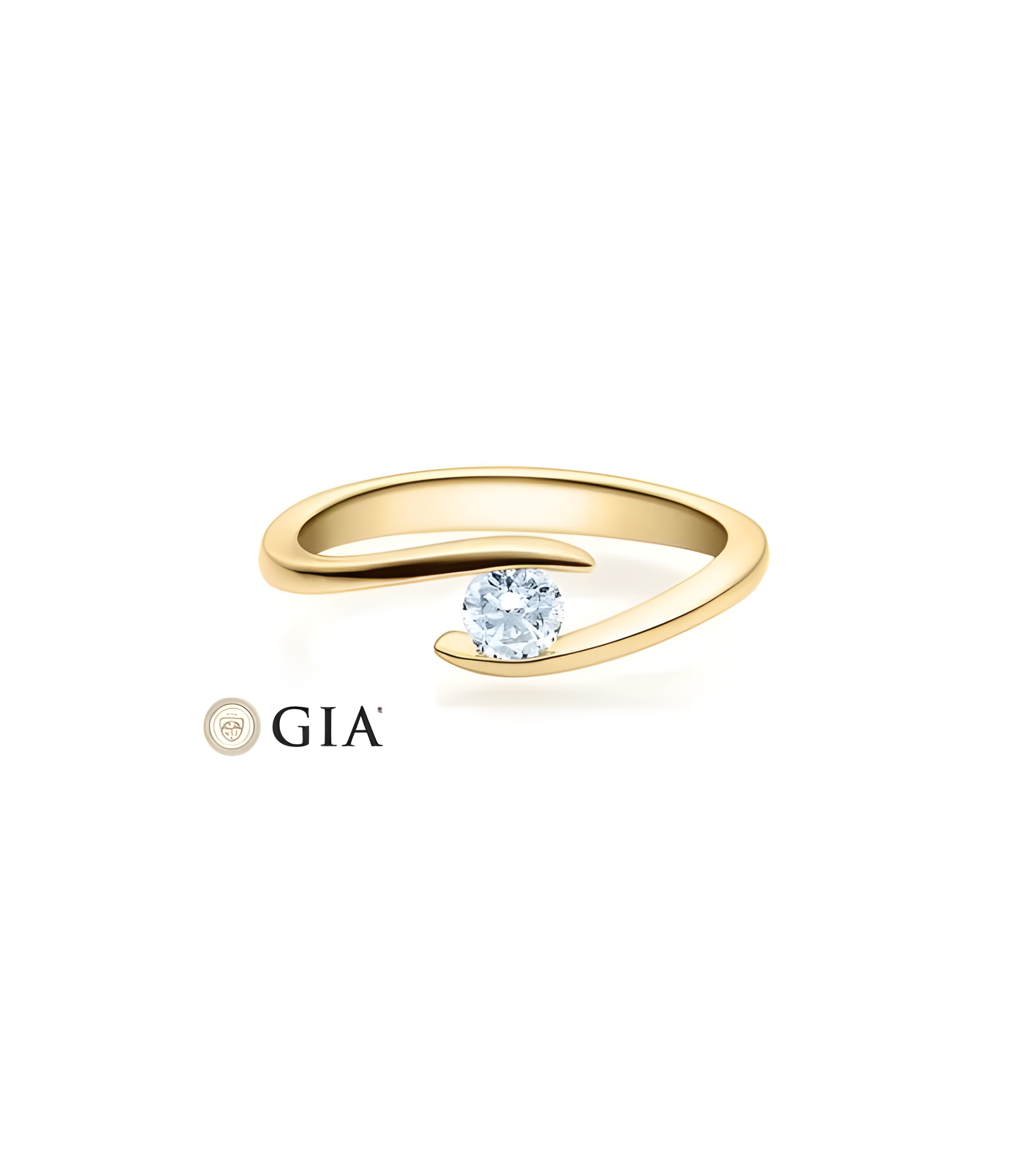 Deneb 0,30 | Oro amarillo - ANILLO DE COMPROMISO EN ORO - Original anillo de pedida de oro amarillo con un diamante en tensión