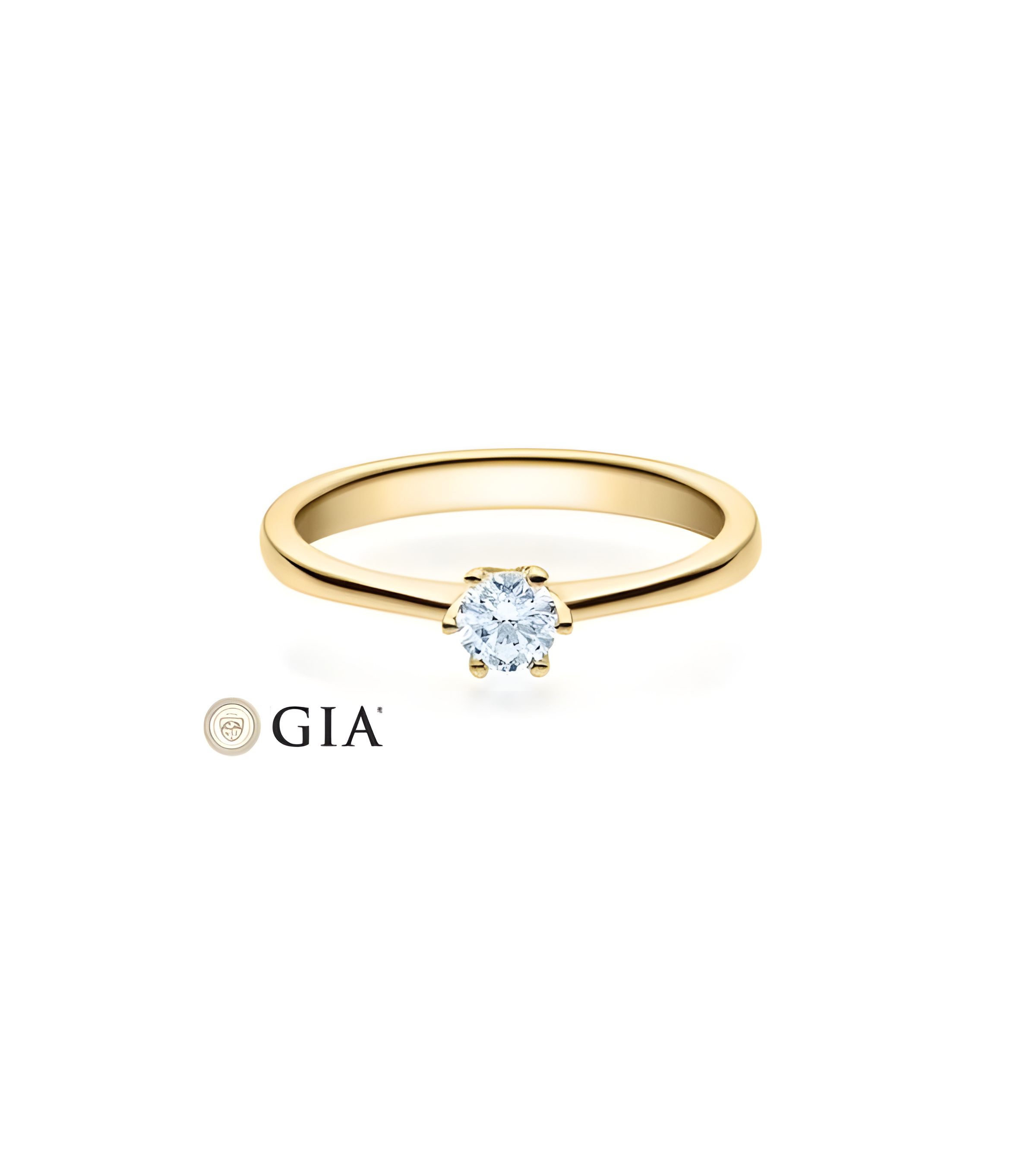 Centauri 0,30 | Oro amarillo - ANILLO DE COMPROMISO EN ORO - Fino y elegante anillo de pedida de oro amarillo con un diamante gr