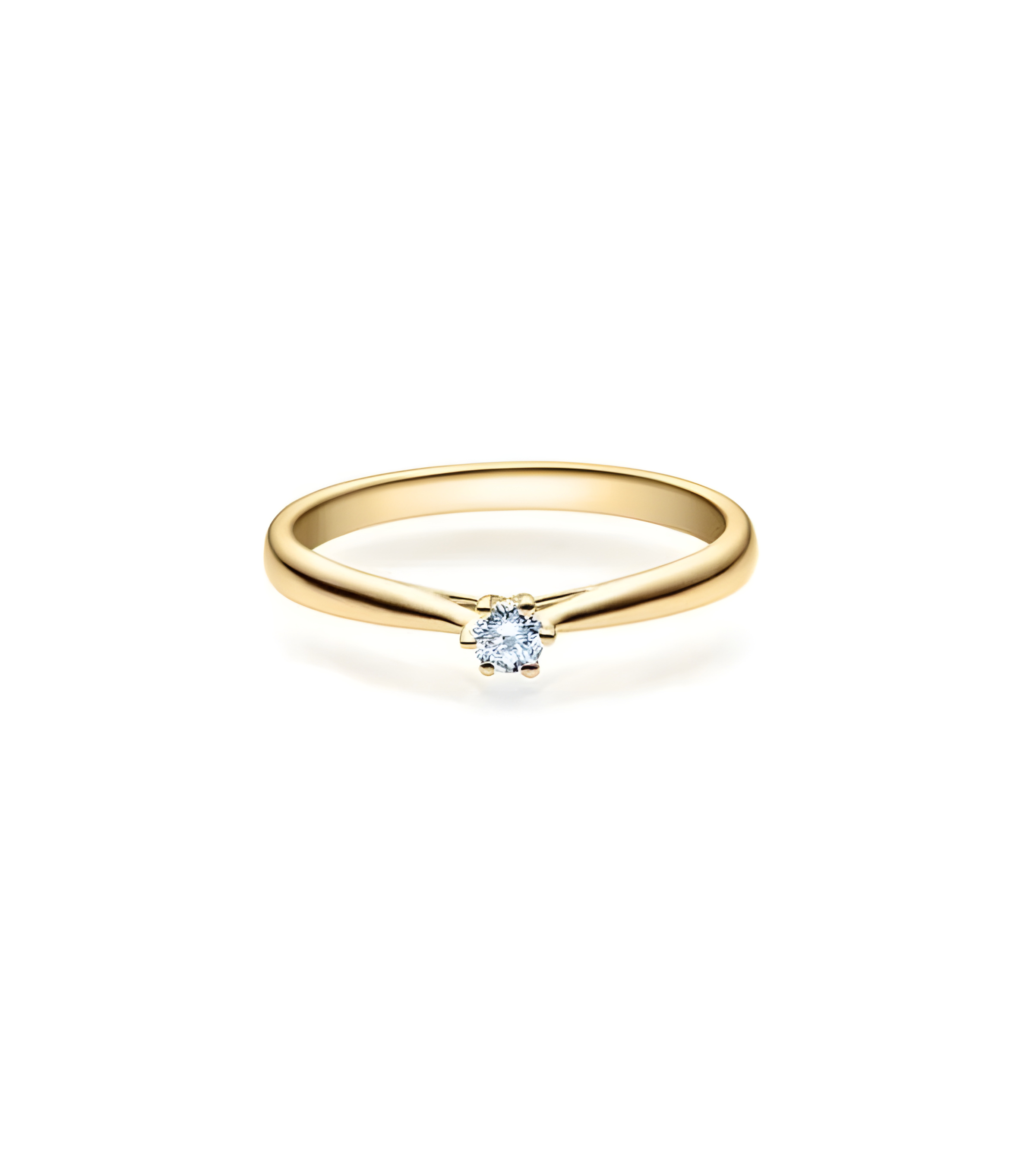 Achernar 0,10 | Oro amarillo - ANILLO DE COMPROMISO EN ORO - Anillo de compromiso de oro amarillo con un diamante natural ético 