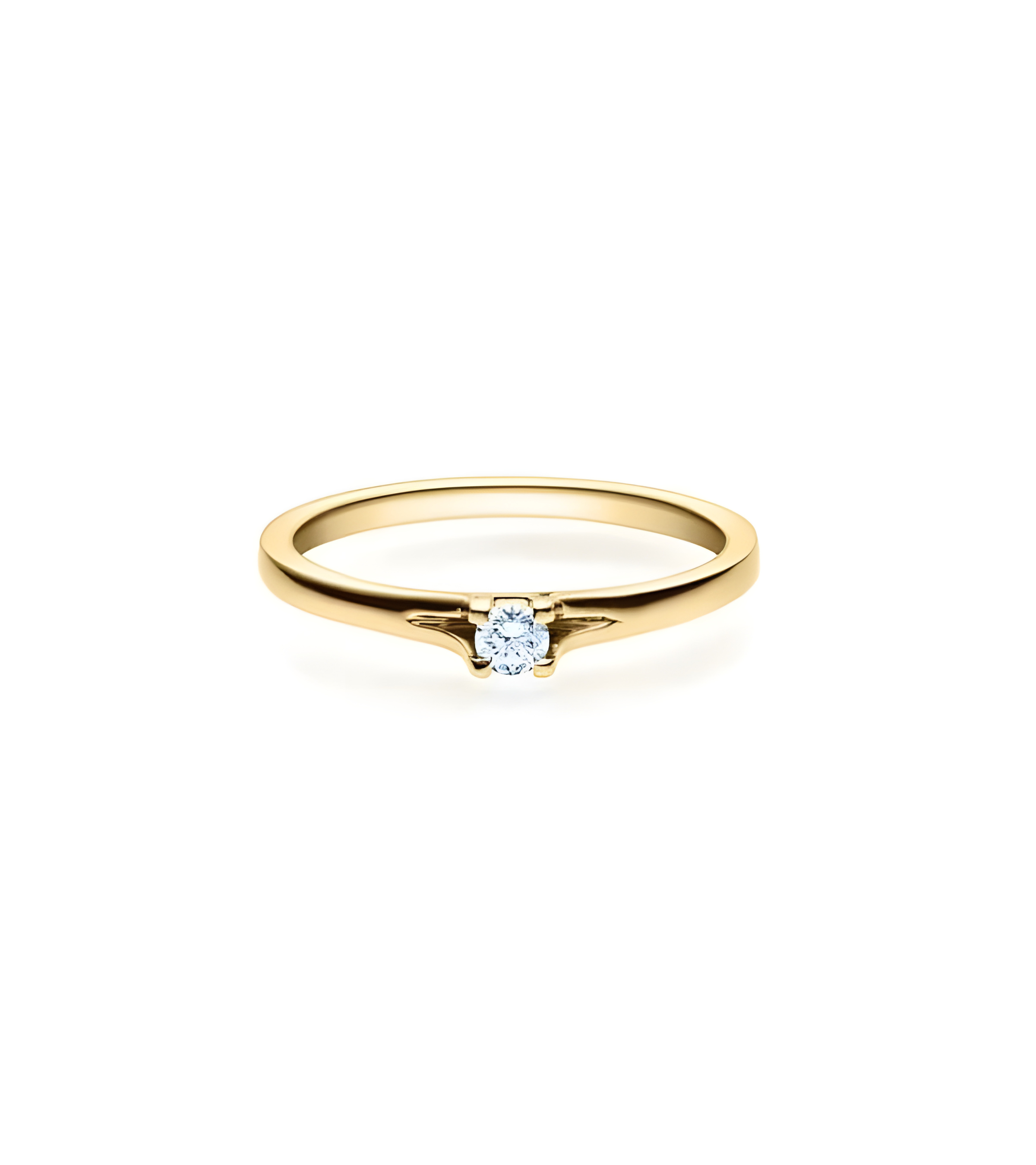 Fénix 0,10 | Oro amarillo - ANILLO DE COMPROMISO EN ORO - Precioso anillo de compromiso de diseño en oro amarillo con un diamant