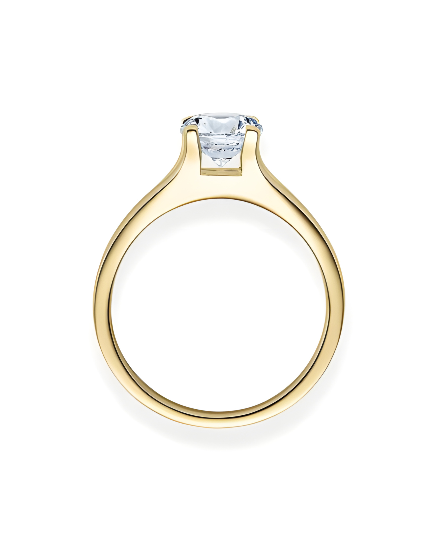 Fénix 0,30 | Oro amarillo - ANILLO DE COMPROMISO EN ORO - Precioso anillo de pedida de diseño de oro amarillo con un exclusivo d
