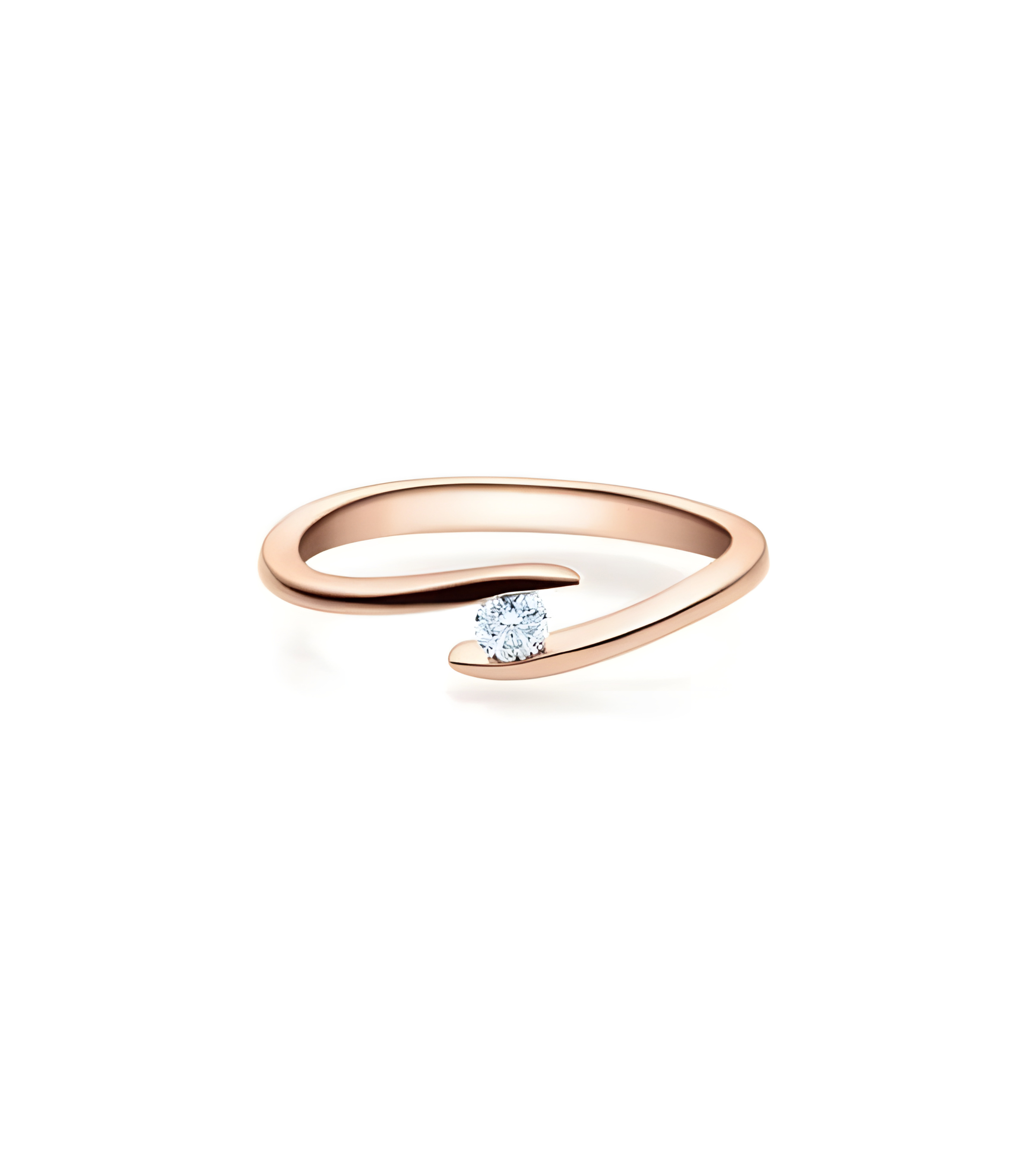 Deneb 0,08 | Oro rosa - ANILLOS DE COMPROMISO EN ORO ROSA - Original anillo de compromiso para ella de oro rosa con un diamante