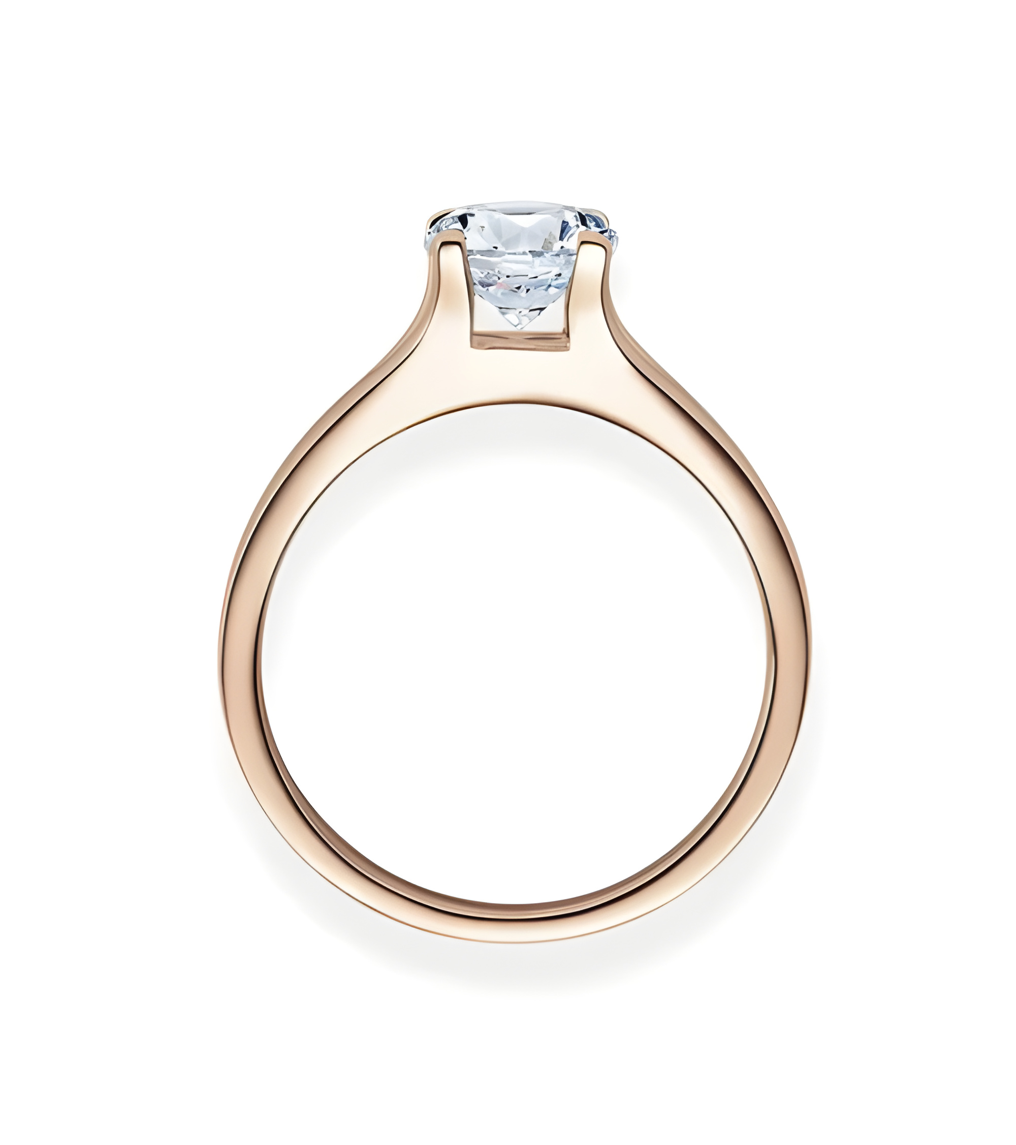 Fénix 0,30 | Oro rosa - ANILLOS DE COMPROMISO EN ORO ROSA - Precioso anillo de compromiso de oro rosa con un diamante en tensión