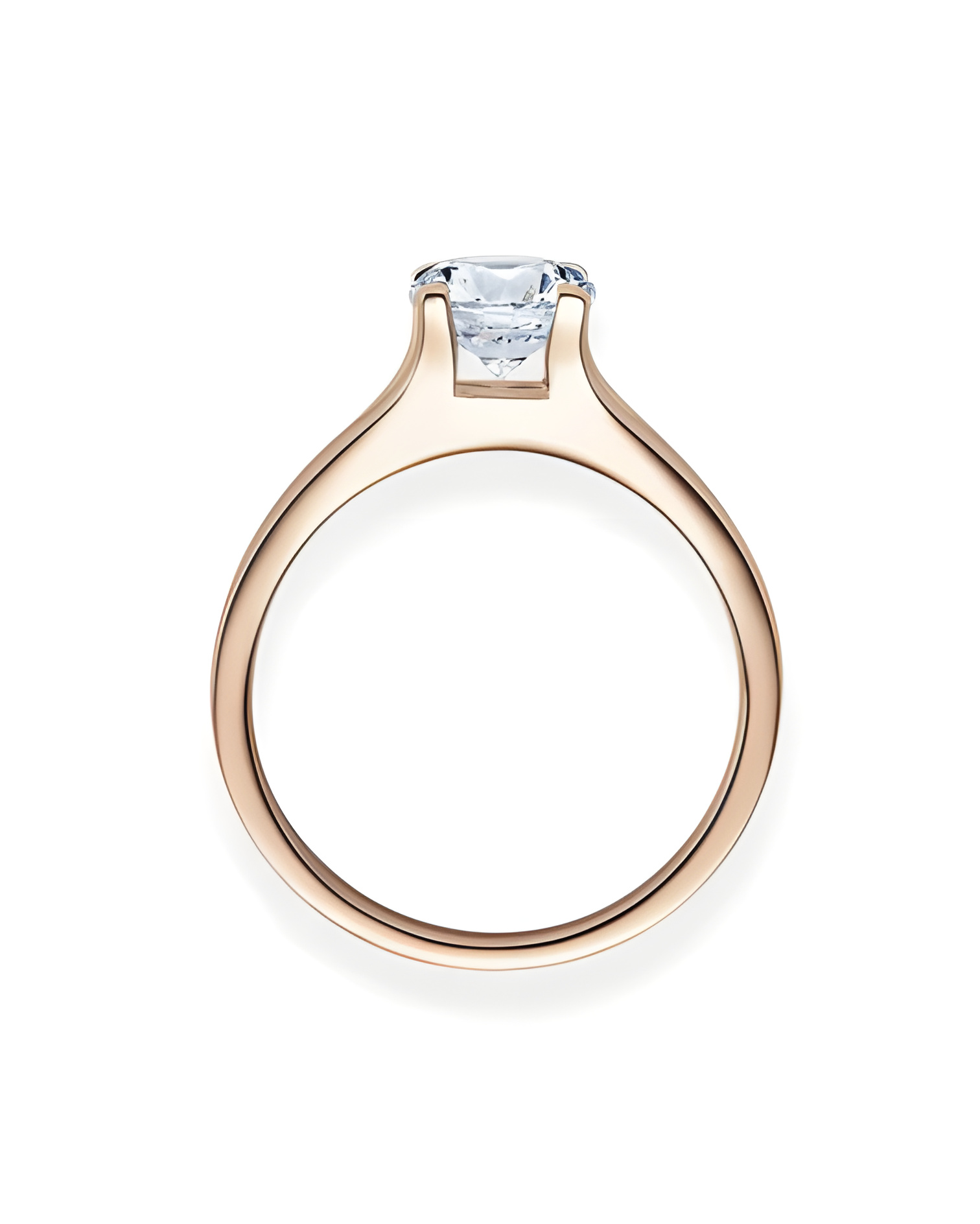 Fénix 0,30 | Oro rosa - ANILLOS DE COMPROMISO EN ORO ROSA - Precioso anillo de compromiso de oro rosa con un diamante en tensión