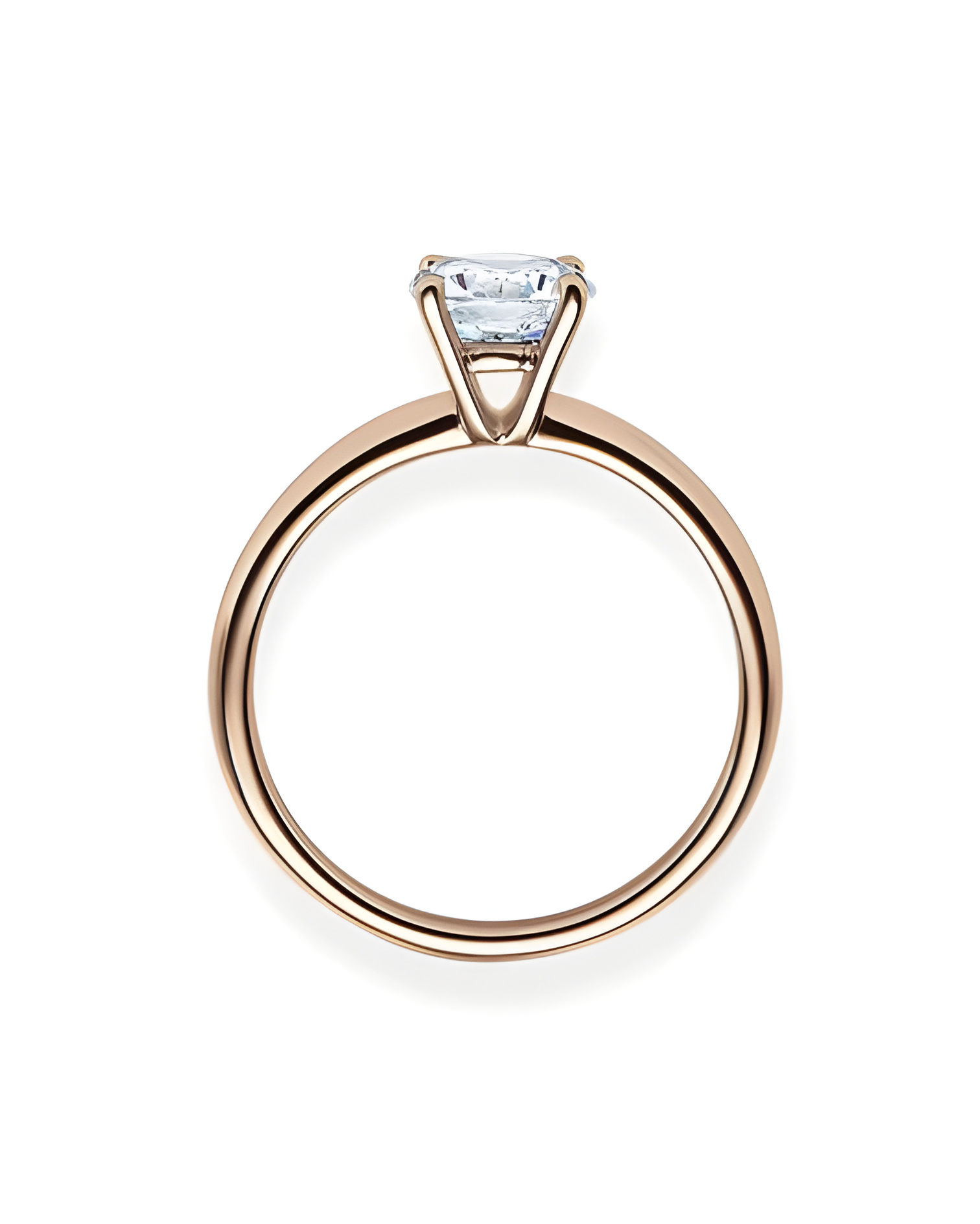 Persei 0,30 | Oro rosa - ANILLOS DE COMPROMISO EN ORO ROSA - Clásico anillo de compromiso rosa con un diamante con certificado G