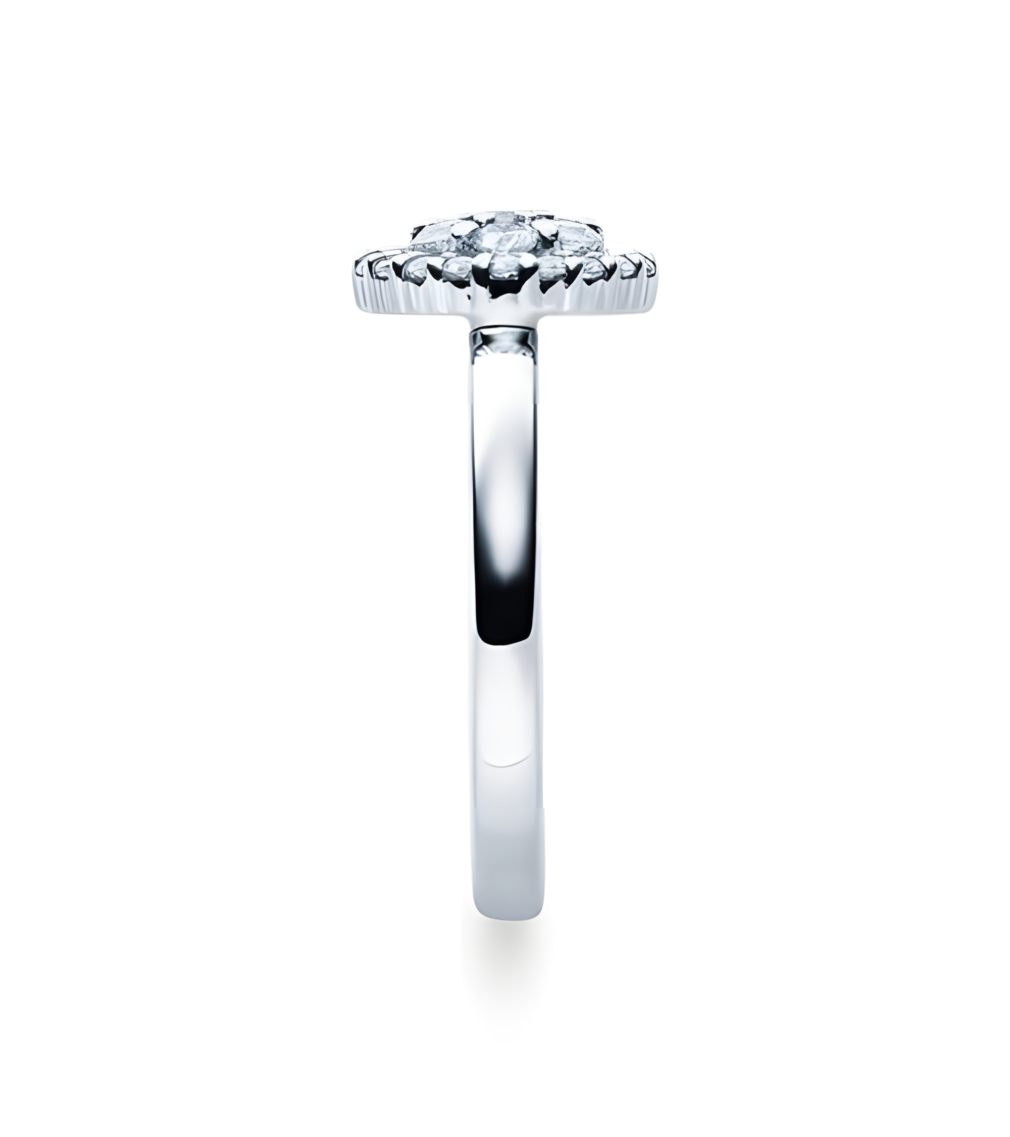 Orionis 0,15 | Oro blanco o Platino - Anillos de compromiso - Anillos de pedida con varios diamantes y una esfera de diamantes a