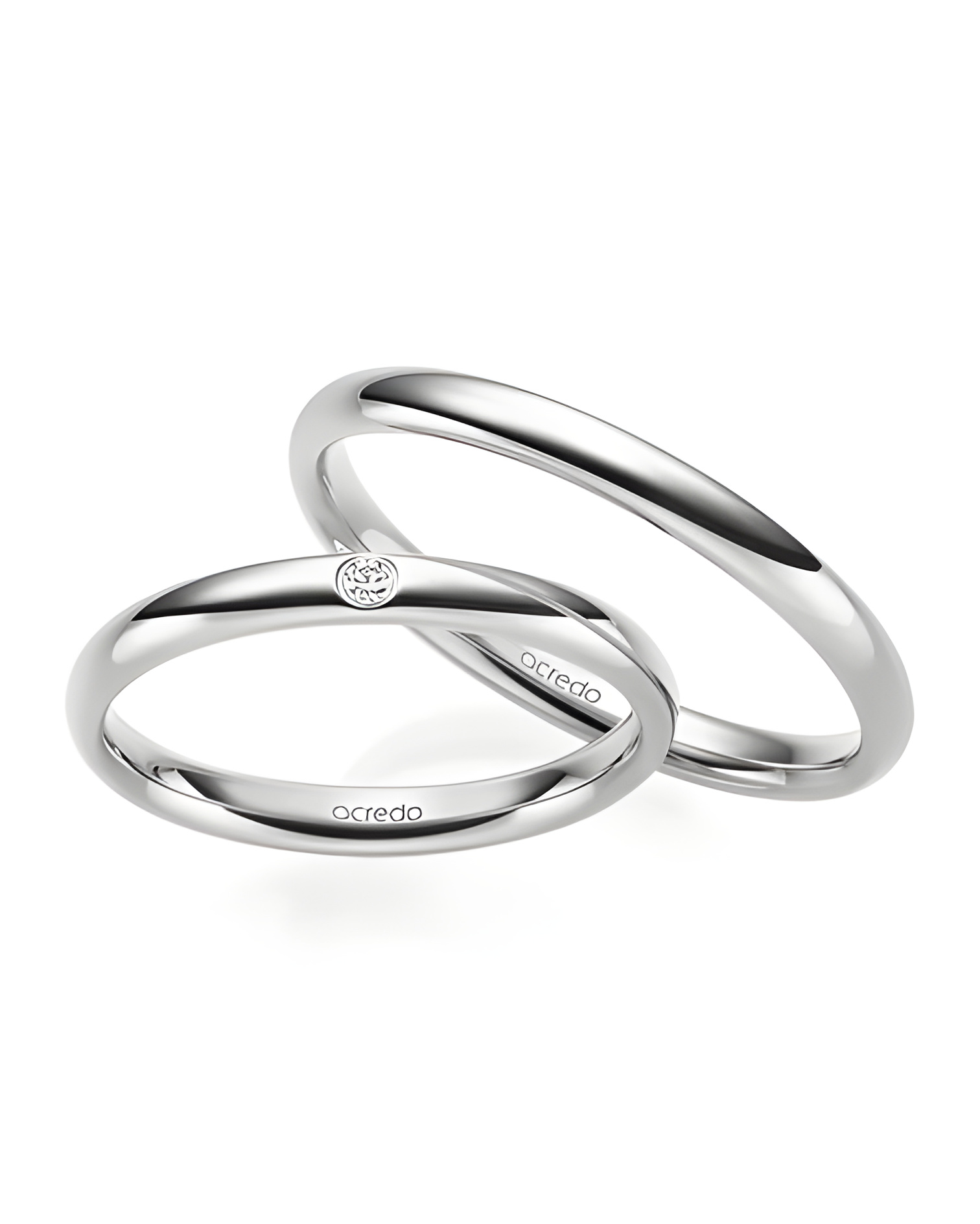 Clásicas alianzas de boda en platino con un diamantes - Alianzas de boda - 

