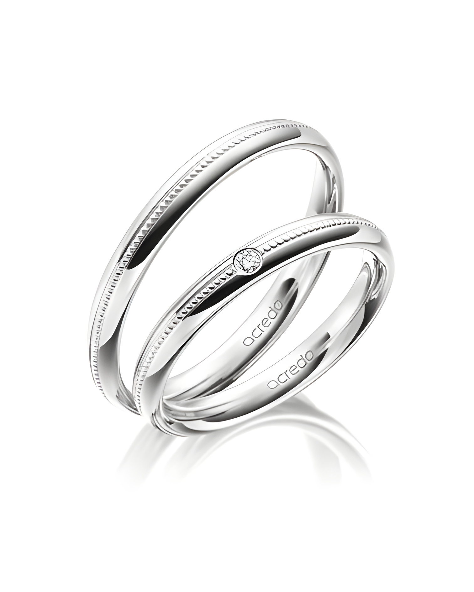 Alianzas de boda redondeadas únicas en Platino - Alianzas de boda - 

