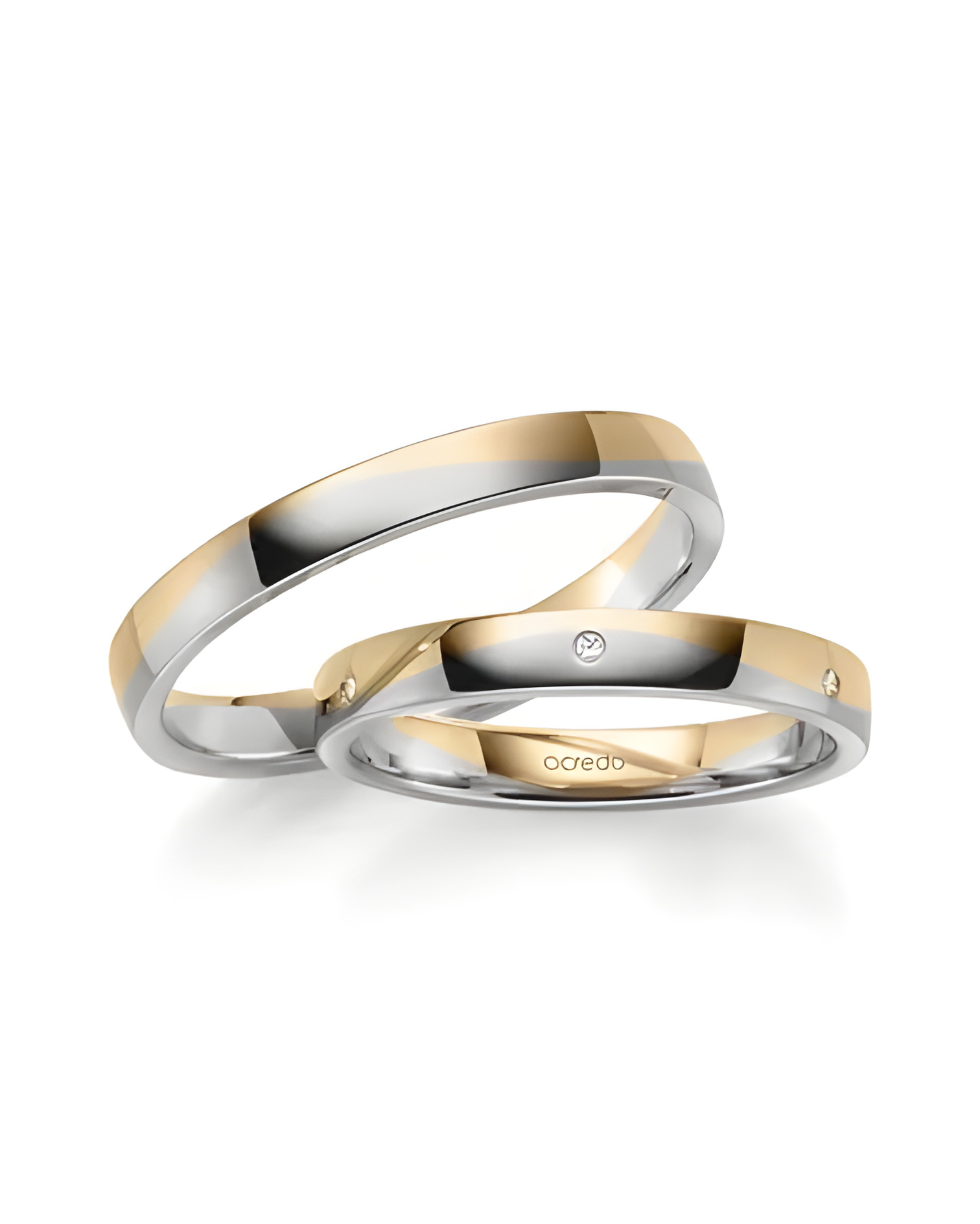 Anillos en oro blanco y oro amarillo con diamantes - Alianzas de boda - 


