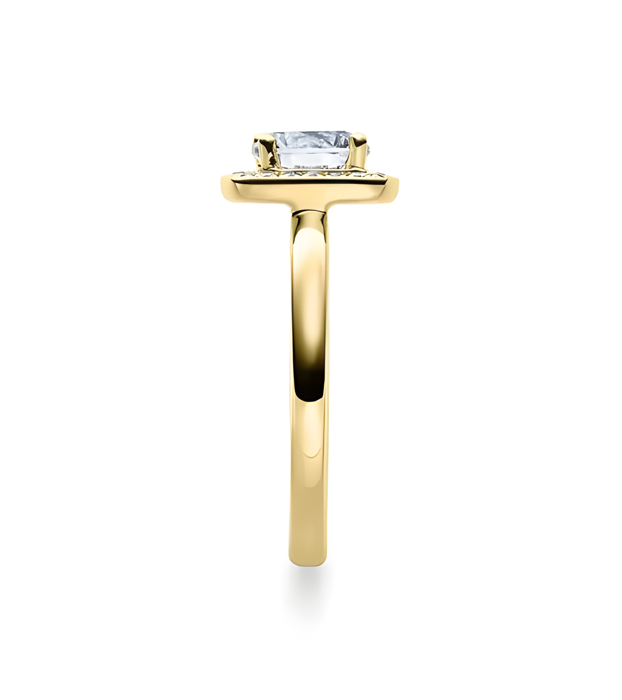 Carinea 0,344 | Oro amarillo - ANILLO DE COMPROMISO EN ORO - Solitario en oro amarillo de 18K con conjunto de diamantes