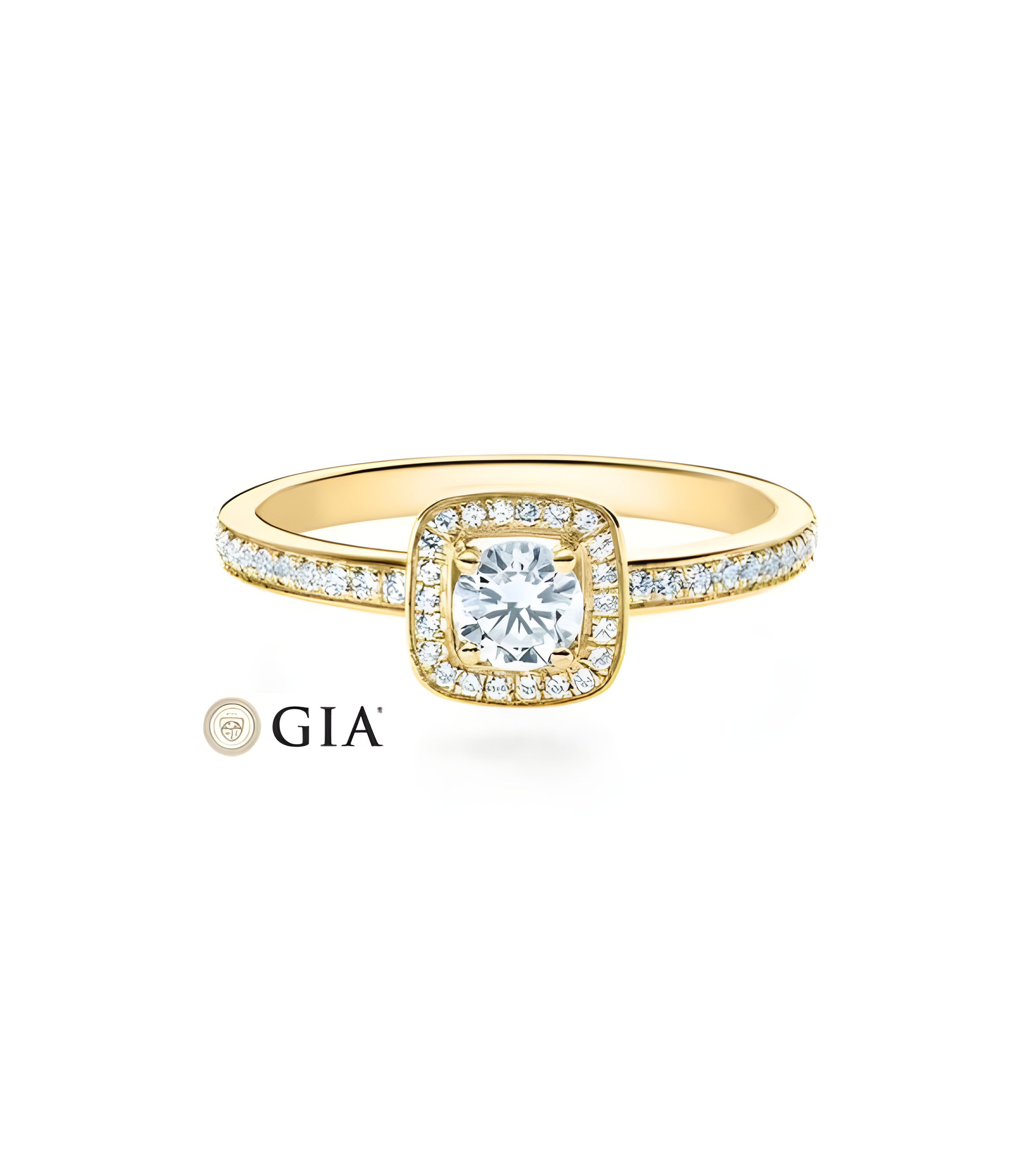 Carinea Major 0,42 | Oro amarillo - ANILLO DE COMPROMISO EN ORO - Solitario en oro de 18K con corona de diamantes