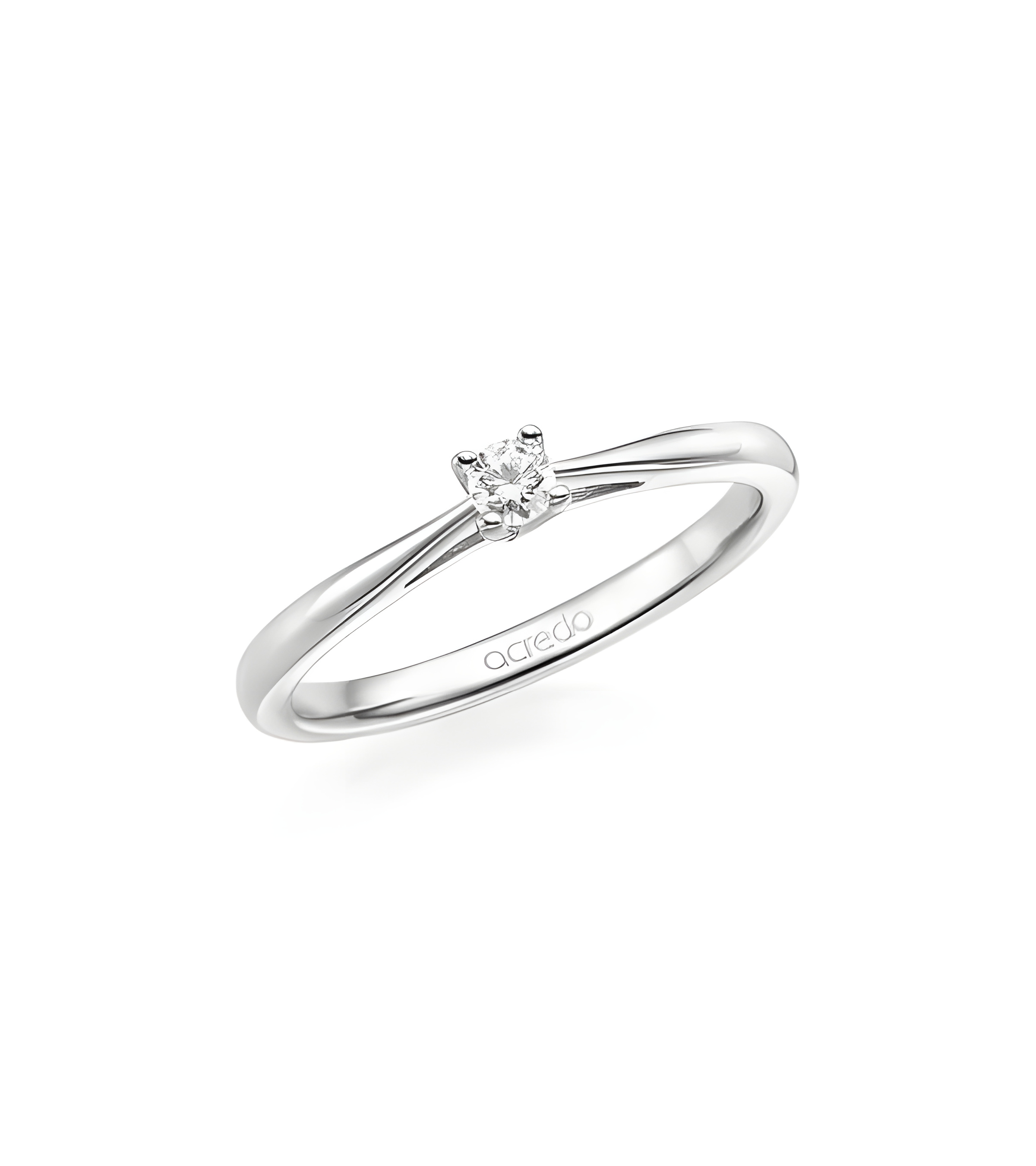 Alcíone 0,10 | Oro blanco o Platino - Anillos de compromiso - Anillo de pedida para ella modelo solitario en Oro blanco o Platin