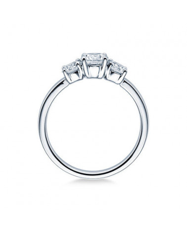 Zaniah 0,11 | Oro blanco o Platino - Anillos de compromiso - Anillo de compromiso solitario en oro blanco o platino con un diama