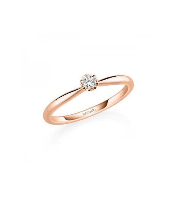 Polaris 0,10 | Oro rosa - ANILLOS DE COMPROMISO EN ORO ROSA - Anillo de compromiso rosa para mujer con un diamante natural ético