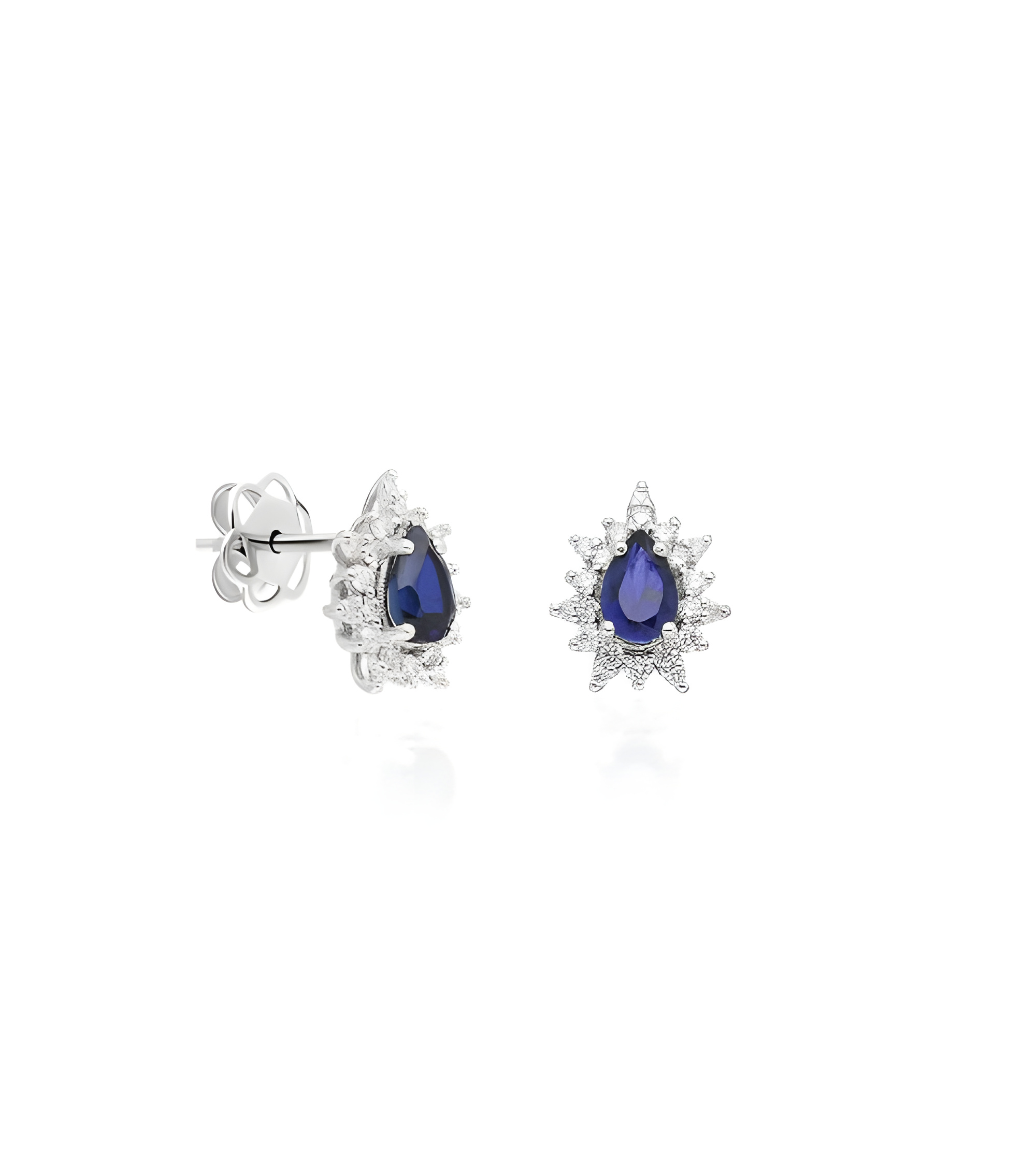 Pendientes Ariel 1,06 | Diamantes y zafiros - Joyeria - Pendientes de oro blanco con diamantes y zafiros
