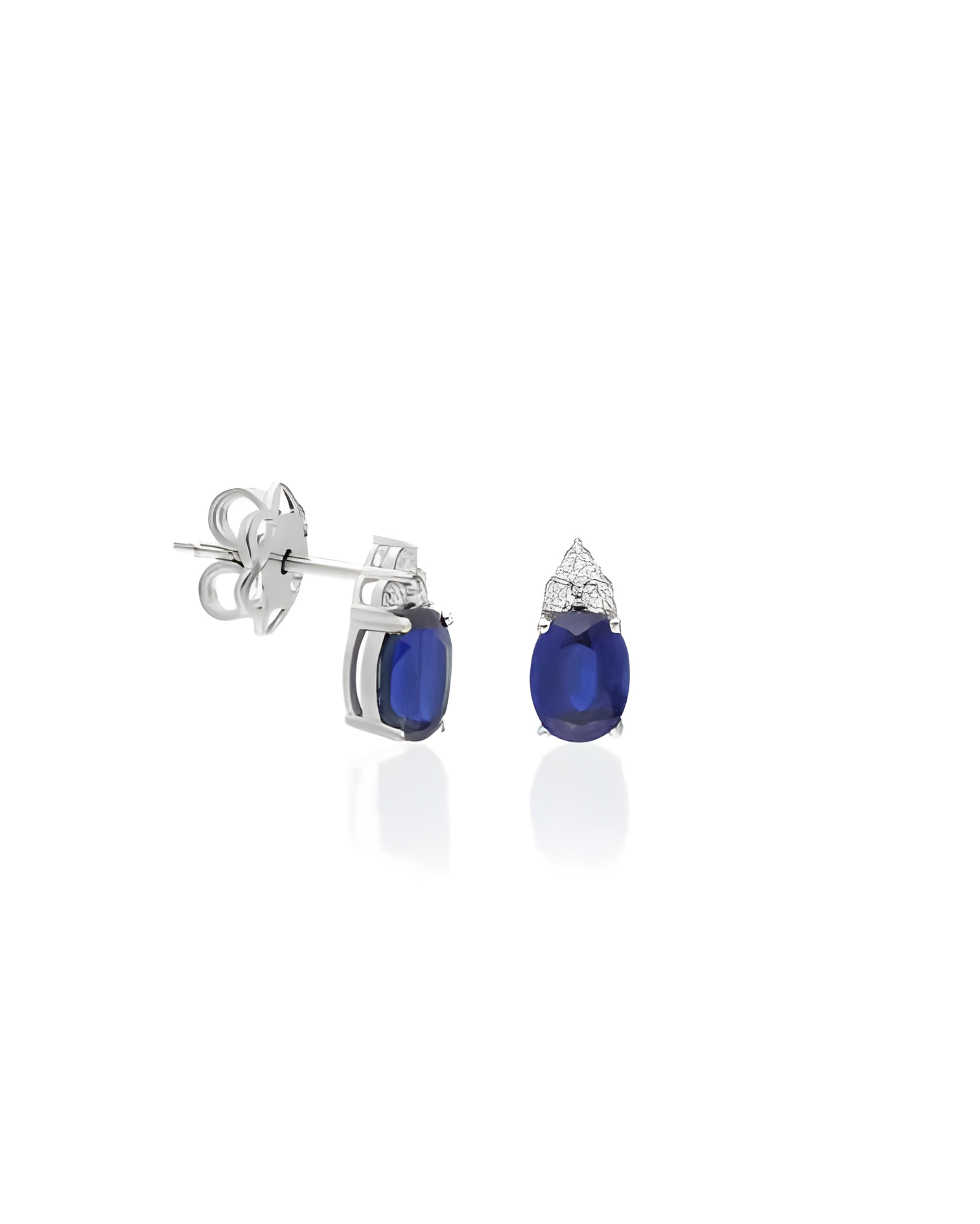 Pendientes Ovale 4,26 | Diamantes y zafiros - Joyeria - Pendientes de oro blanco con diamantes y zafiros