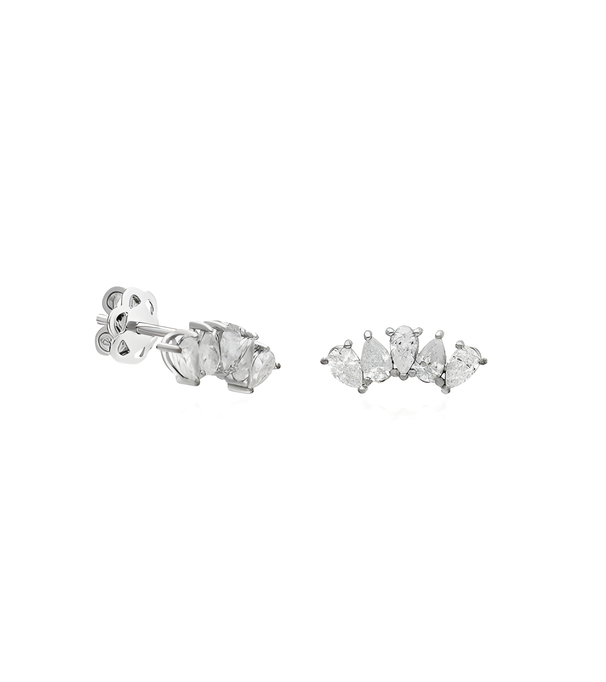 Pendientes Agua 0,74 | Diamantes - Joyeria - Pendientes en forma de lagrimas de oro blanco con diamantes 