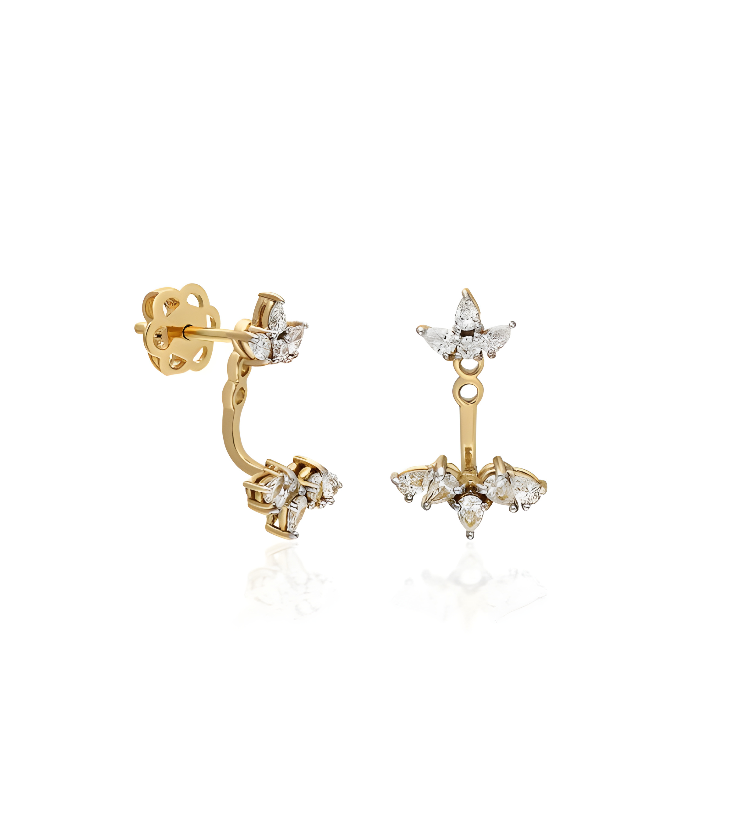 Pendientes Lagrima 0,42 | Diamantes - Joyeria - Pendientes en forma de lagrimas de oro amarillo con diamantes 