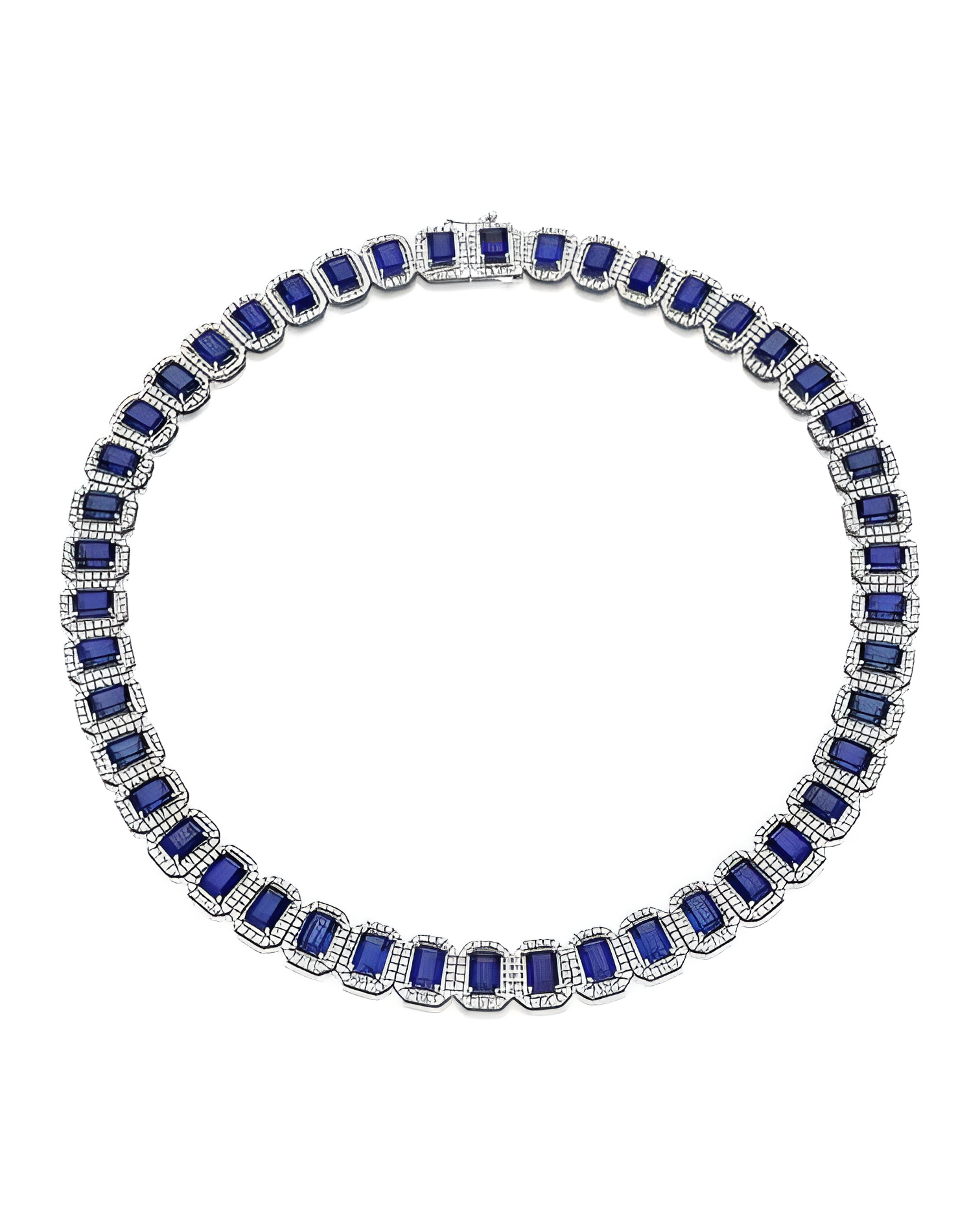 Exclusivos collares de oro blanco con diamantes y zafiros | Staring