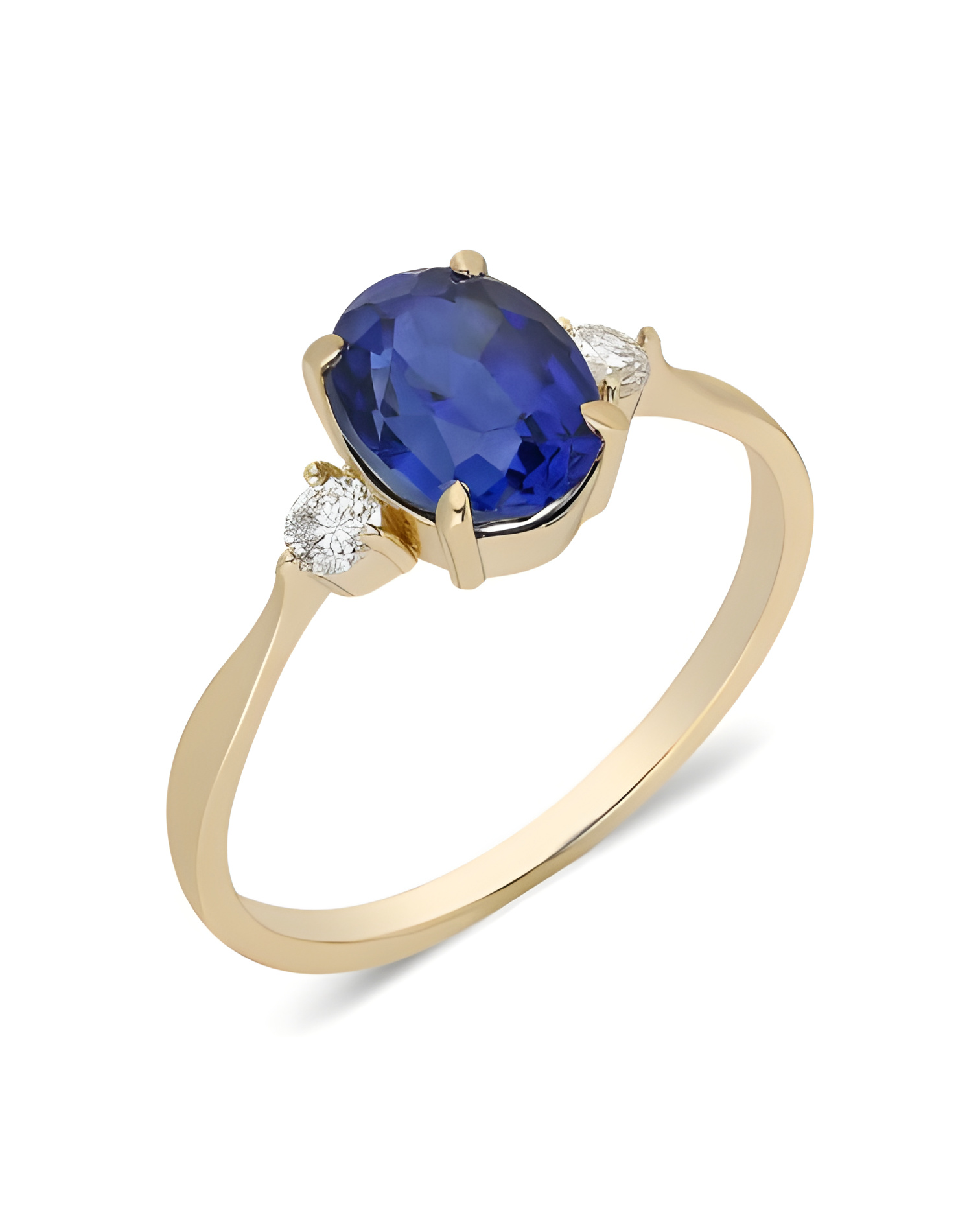 Anillos de compromiso de oro con esmeraldas y diamantes | Staring