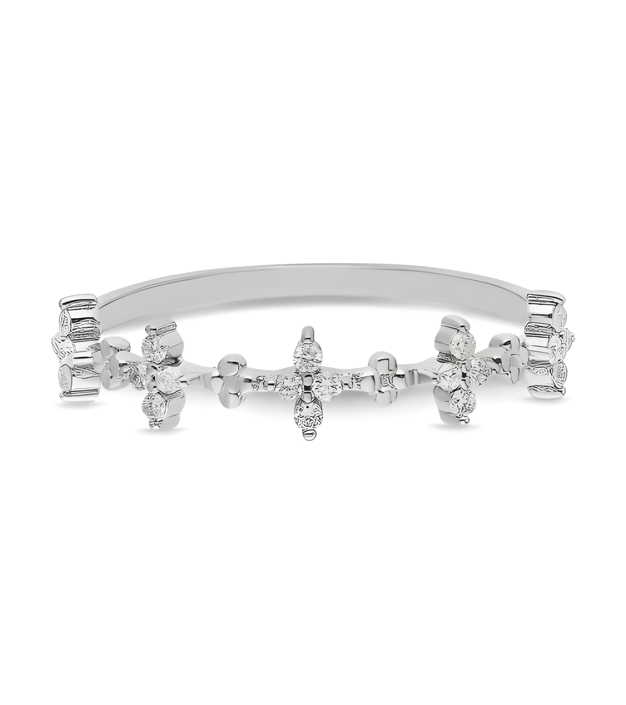 Anillo de oro 18 quilates en forma de cruz con diamantes | Staring