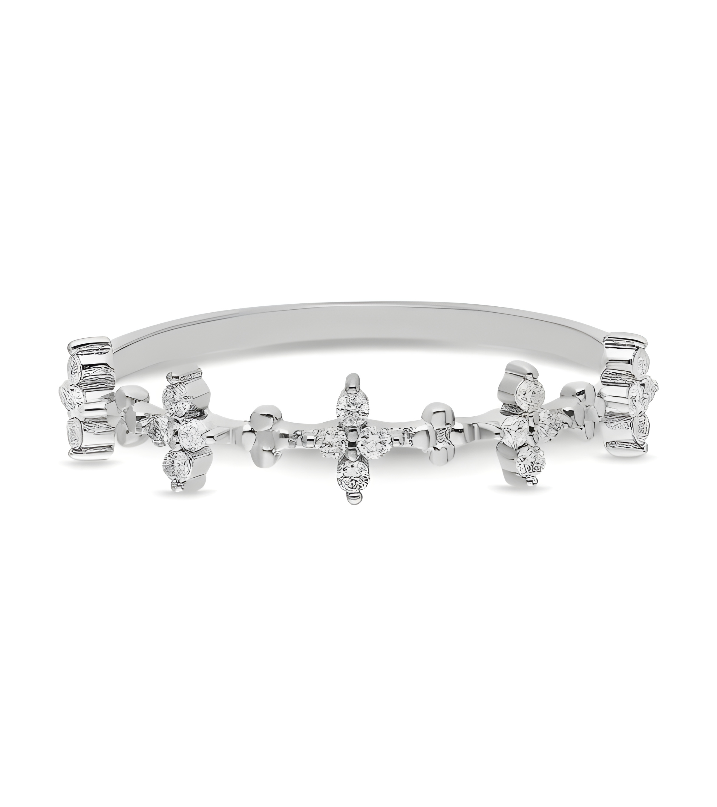 Anillo de oro 18 quilates en forma de cruz con diamantes | Staring