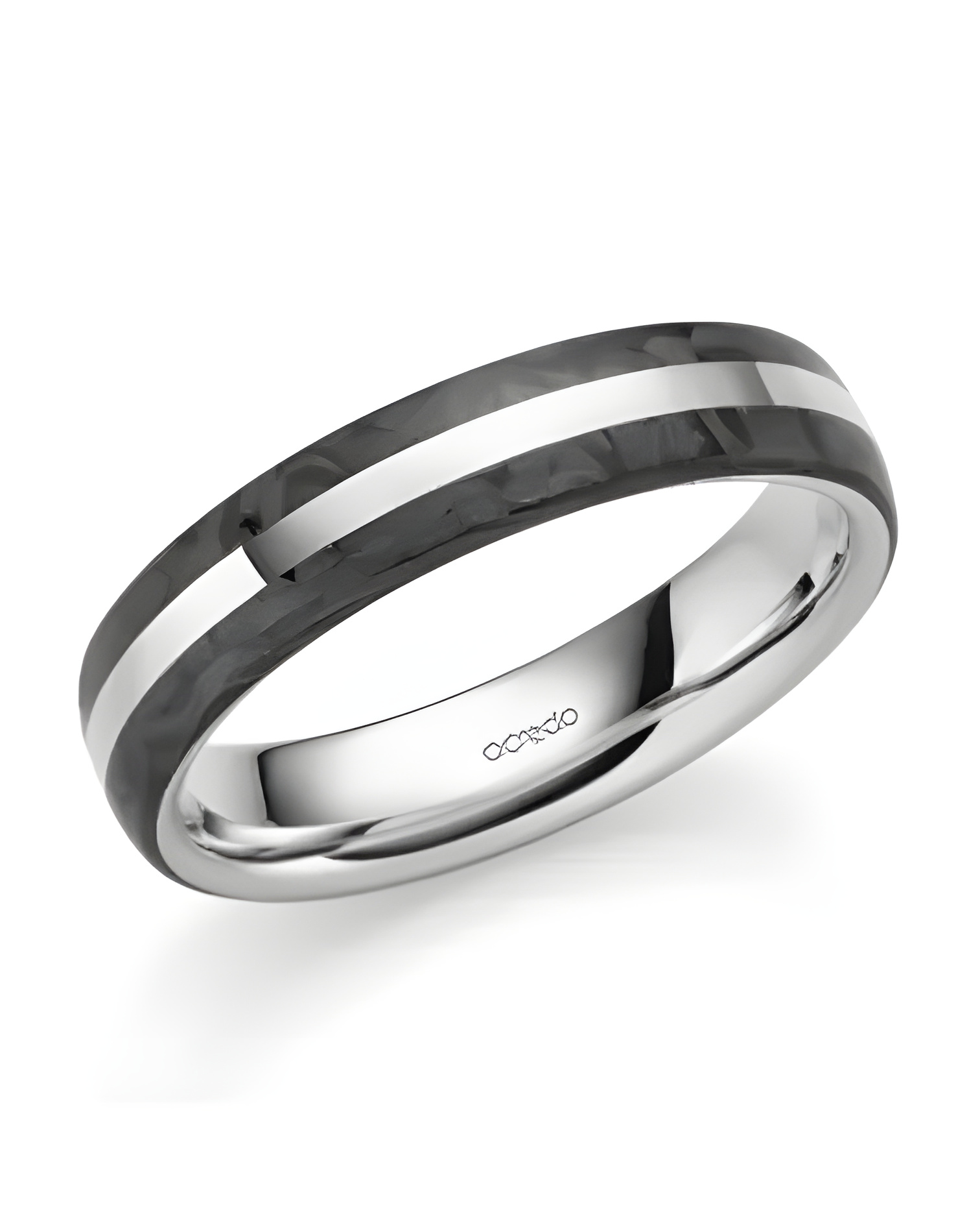Anillo de compromiso negro con platino para hombre  | Staring