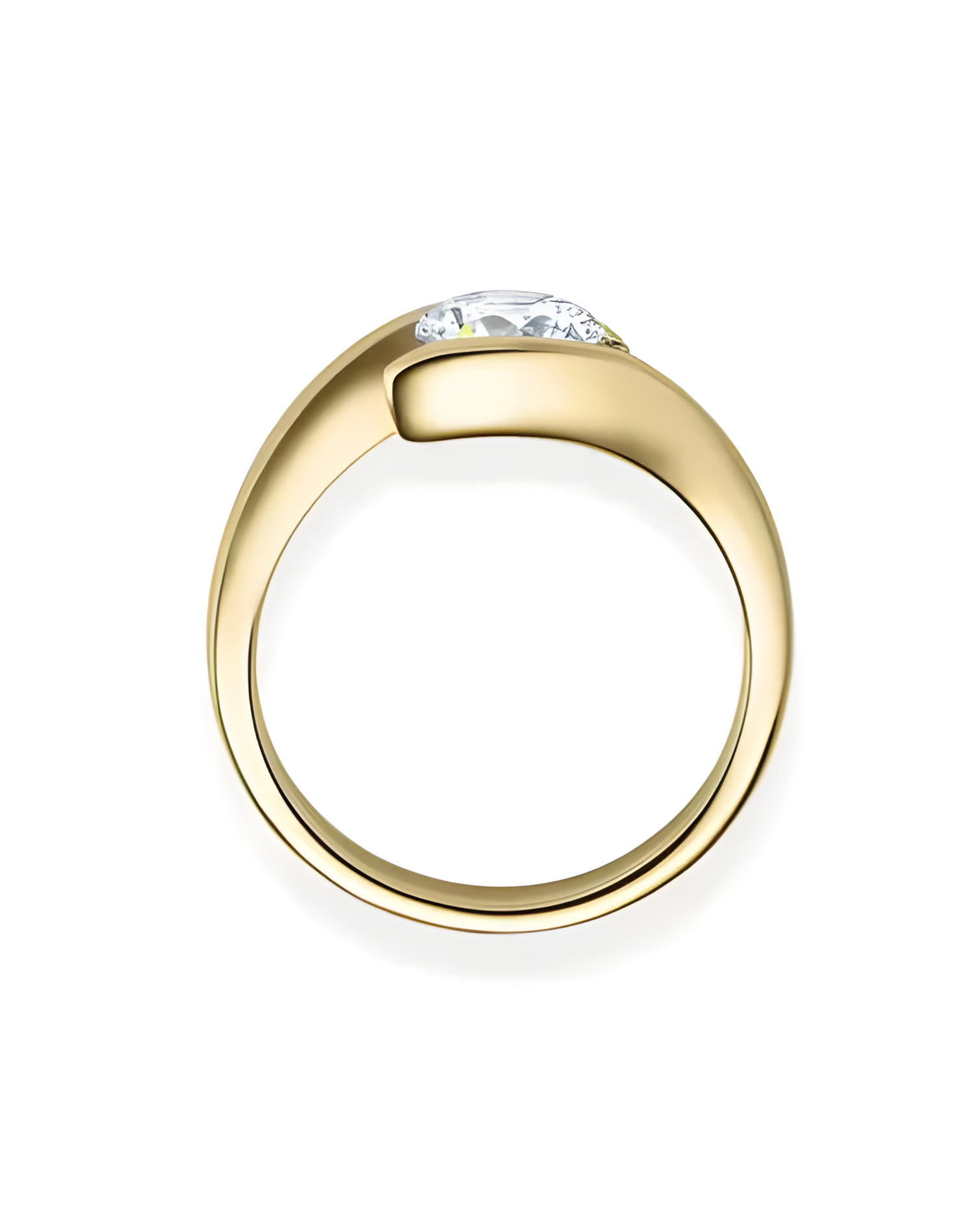 Anillo de compromiso original con un diamante artificial ético