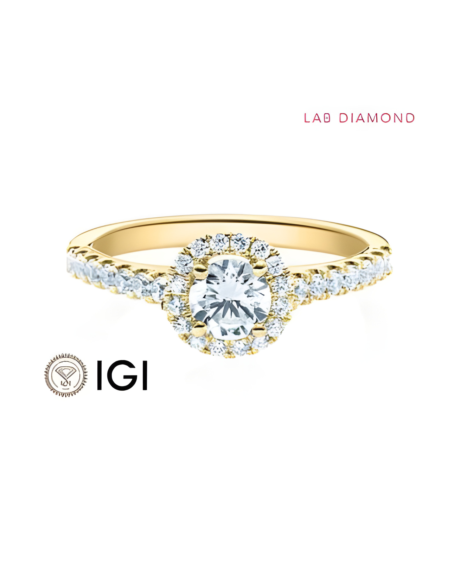 Exclusivo anillo de compromiso con diamantes artificiales éticos