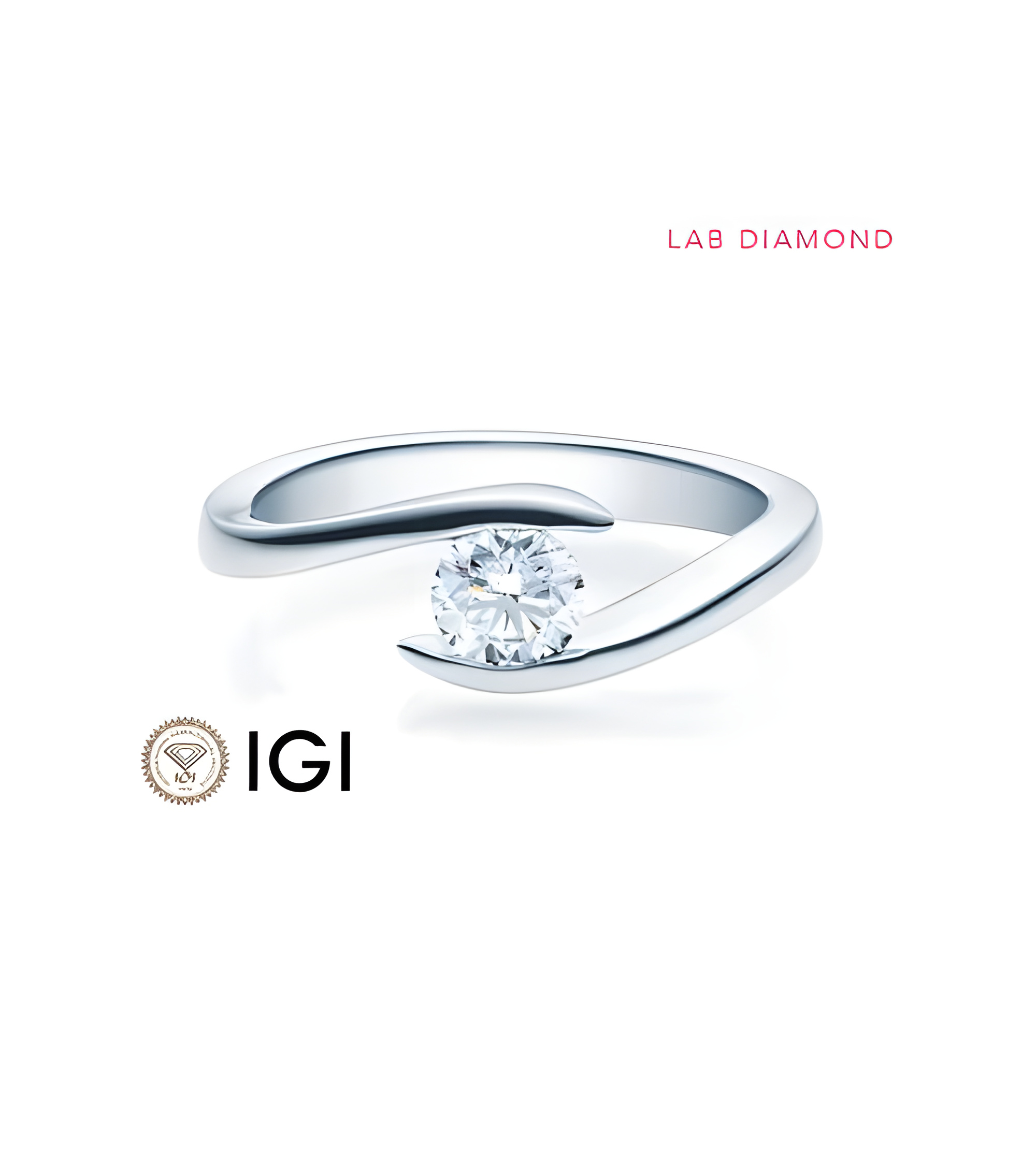Anillo de compromiso solitario con diamante de laboratorio | Staring