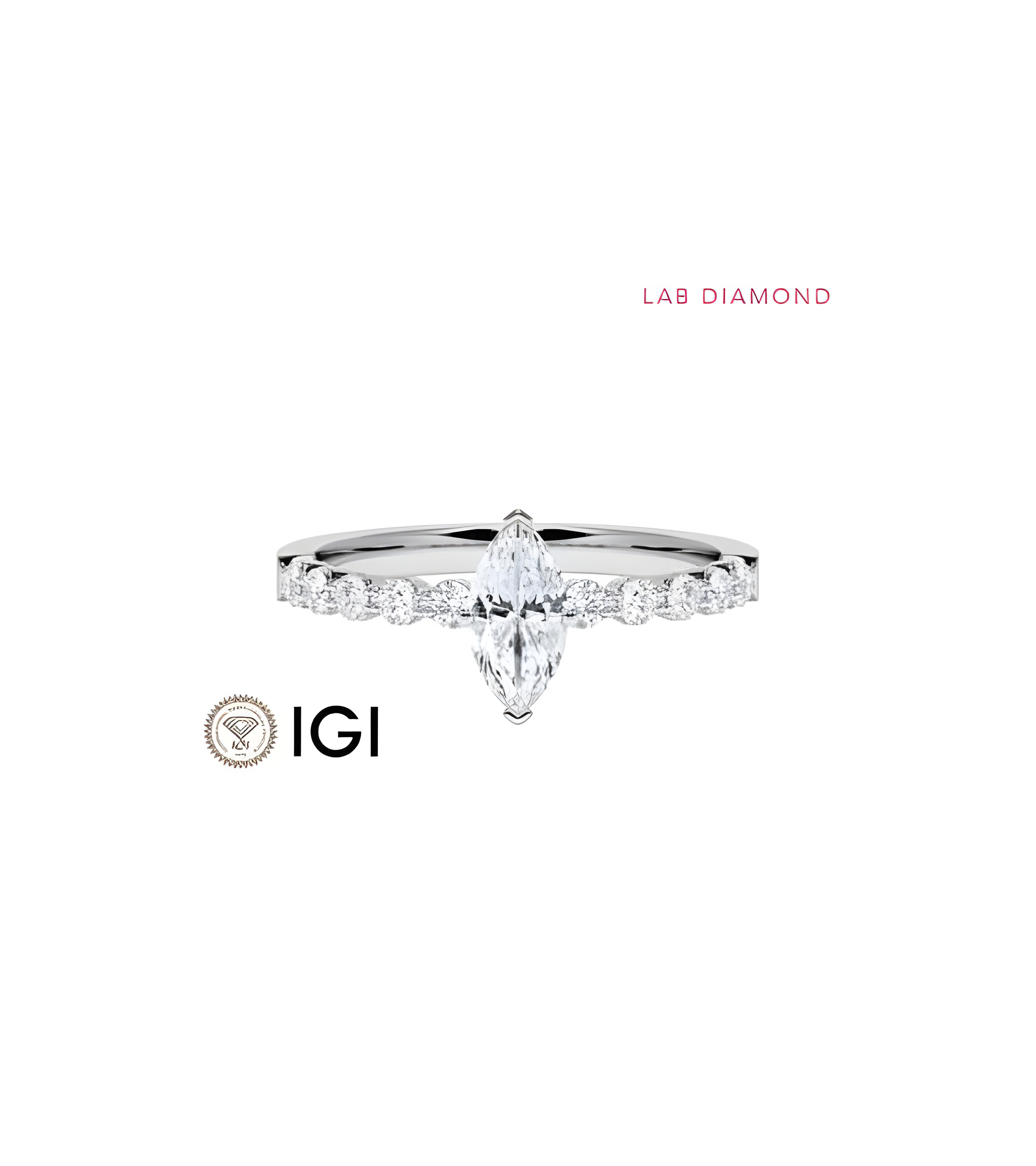 Anillo de compromiso con diamante de laboratorio marquesa | Staring