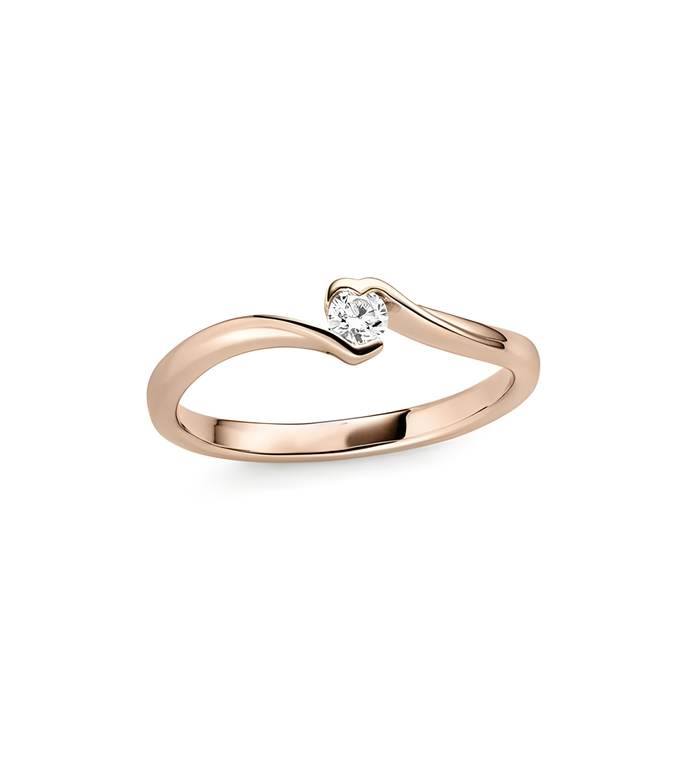Anillo de compromiso oro rosa con diamante corazón | Staring