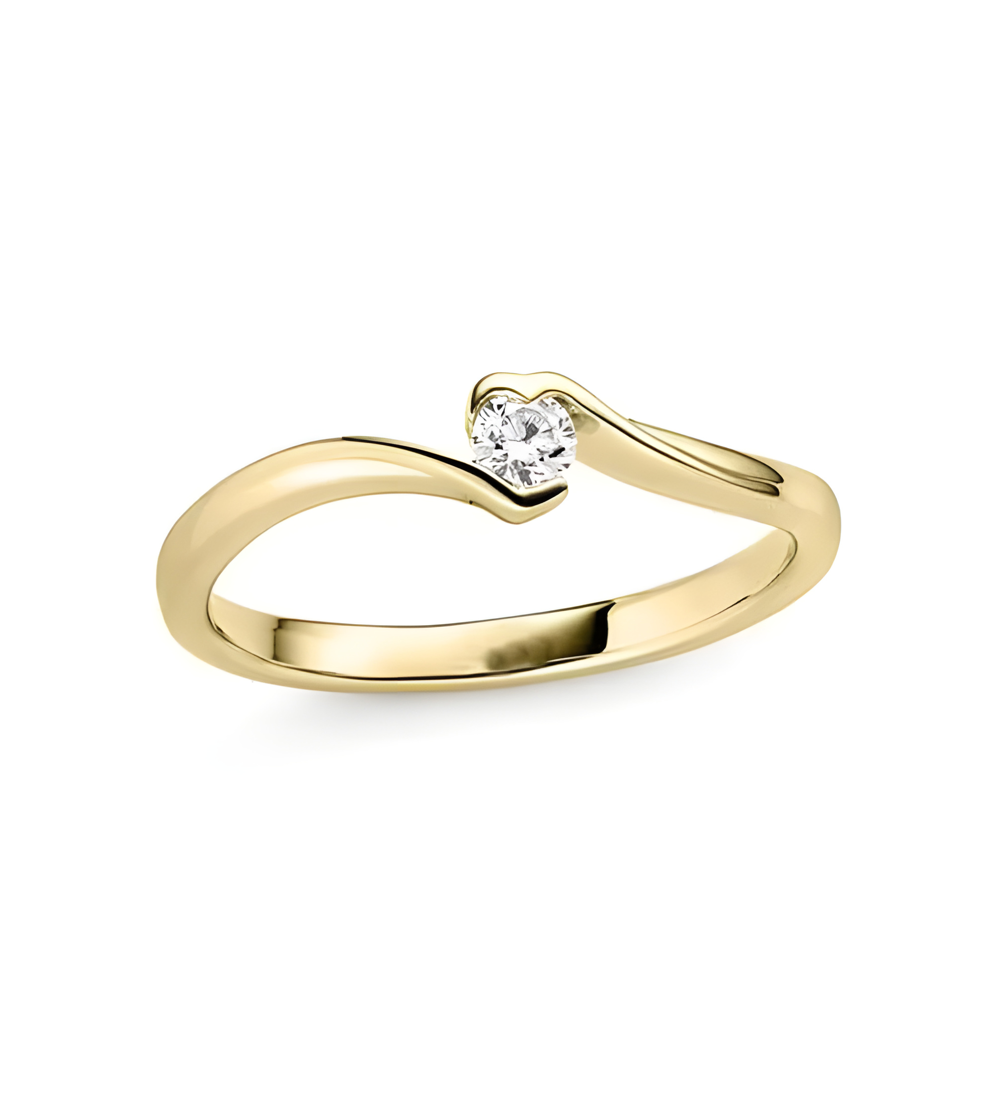 Solitario en oro amarillo disponible en 14K y 18K con diamante G,si.