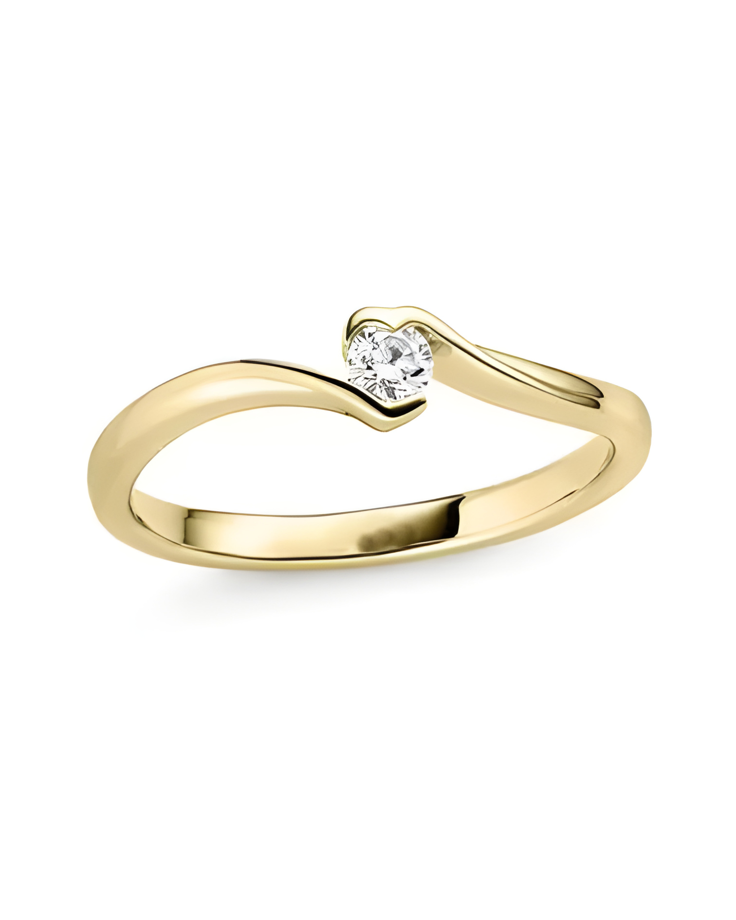 Anillo de compromiso oro amarillo con diamante talla corazón | Staring