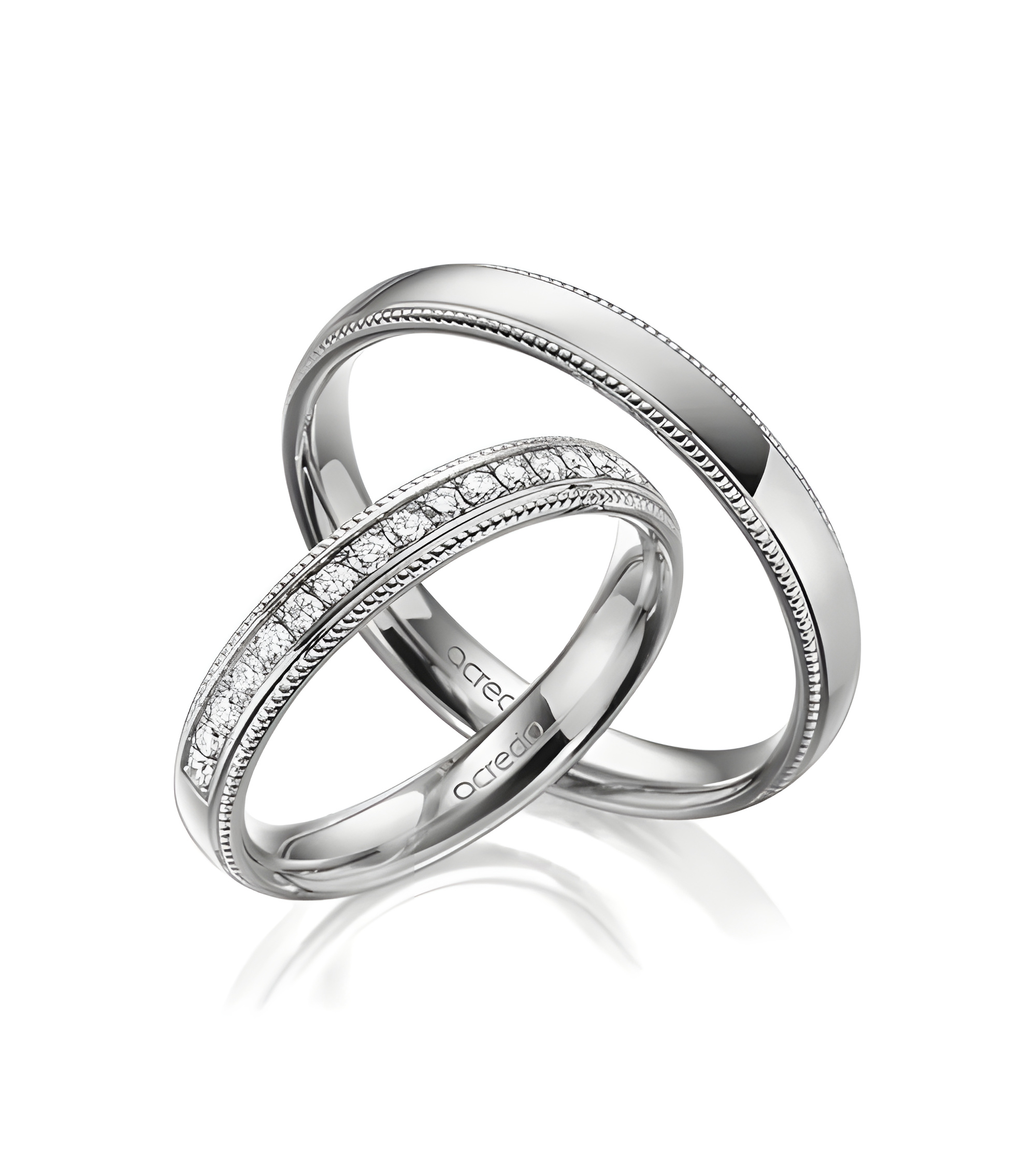 Alianzas de matrimonio de Platino con diamantes naturales