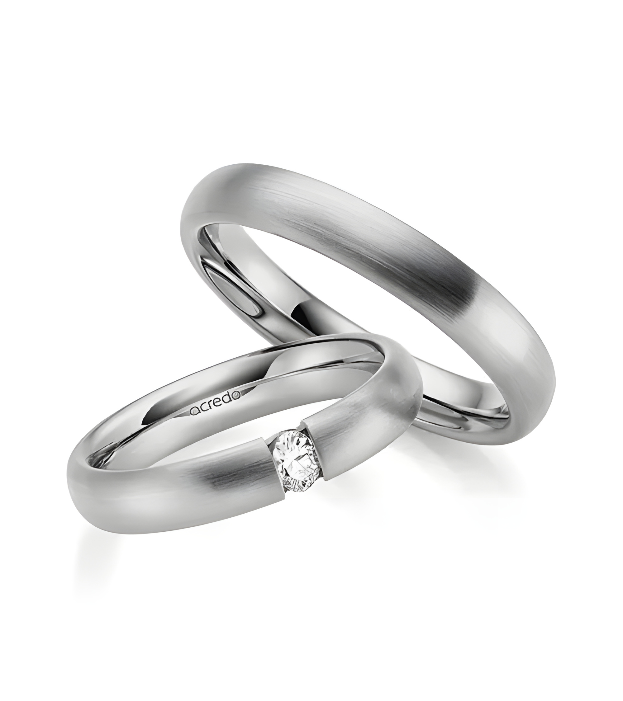 Alianzas exclusivas de matrimonio mate en Platino 950 en Tenerife I Staring