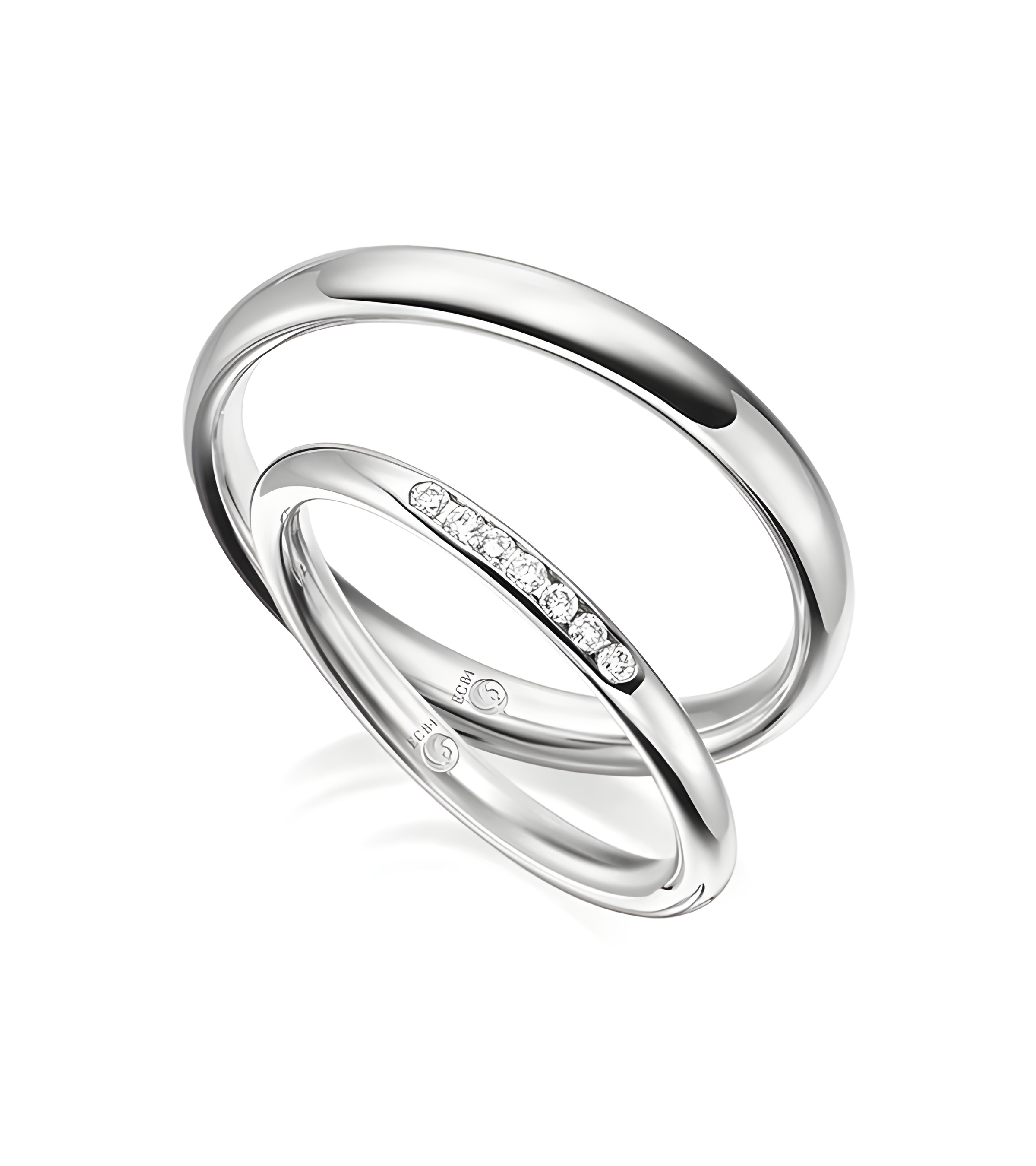 Finas alianzas de boda en oro blanco 14K o 18K, o Platino 650 o 950