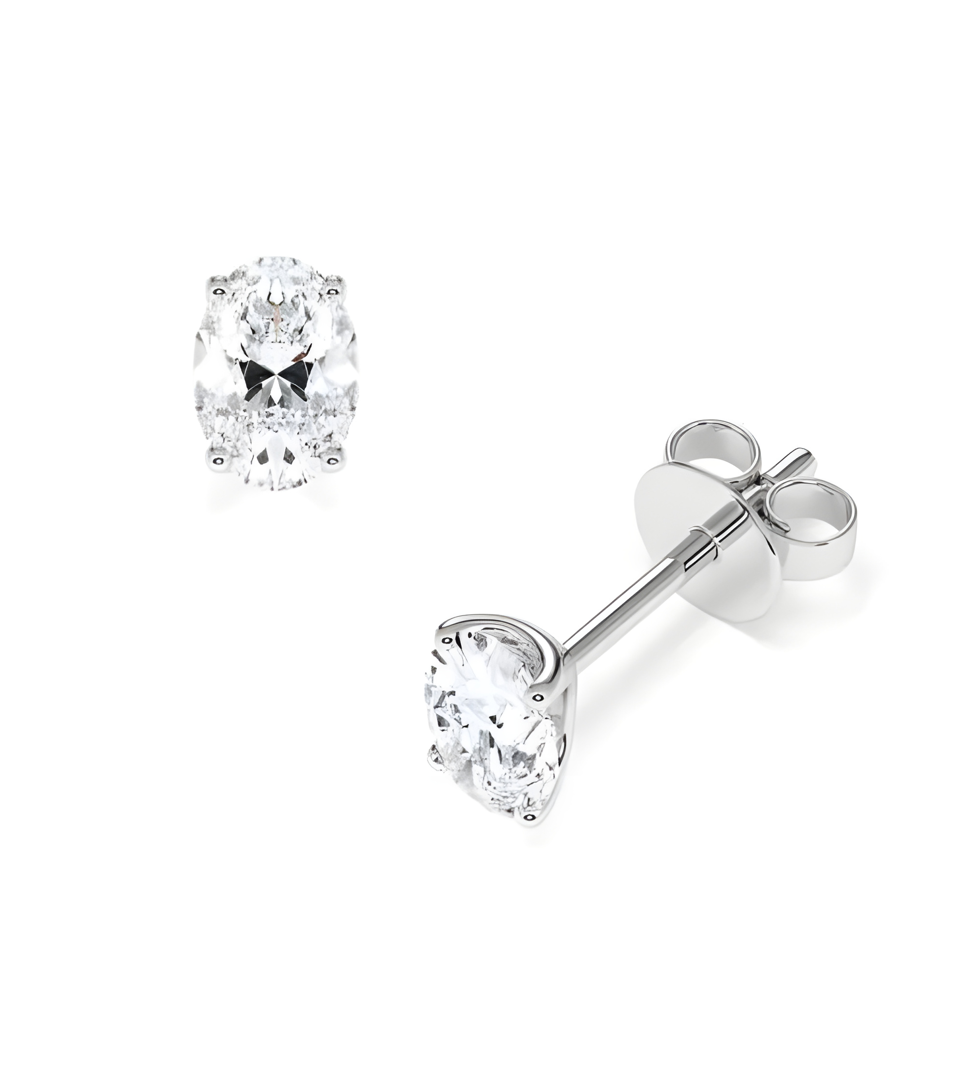 Pendientes Oval en oro o platino con diamantes laboratorio | Staring