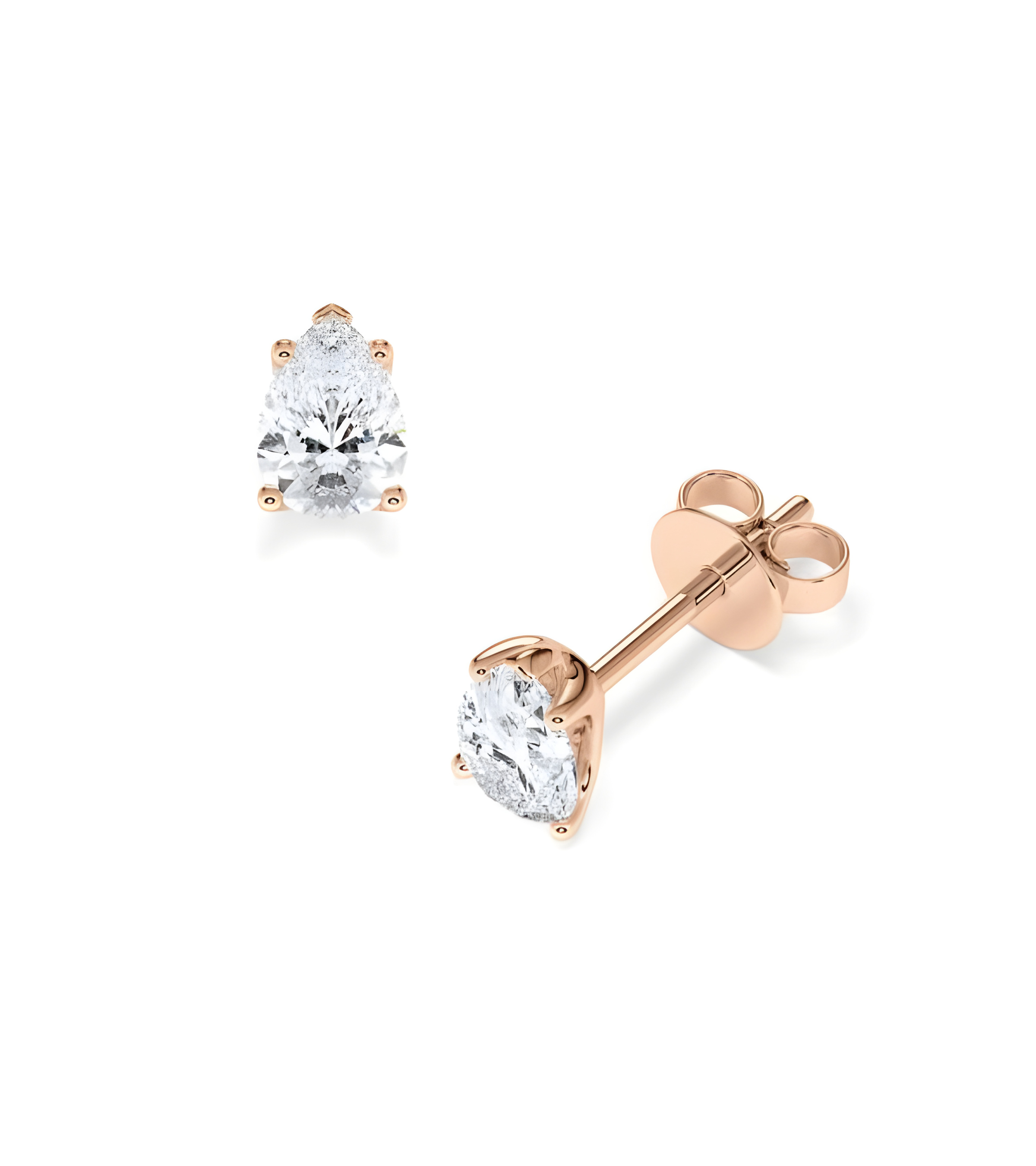 Pendientes en oro rosa de  18k con diamantes laboratorio | Staring