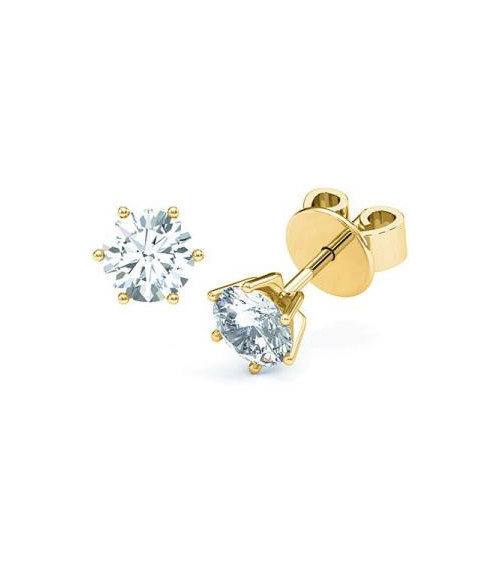 Aros económicos de oro blanco de 18 quilates con diamantes