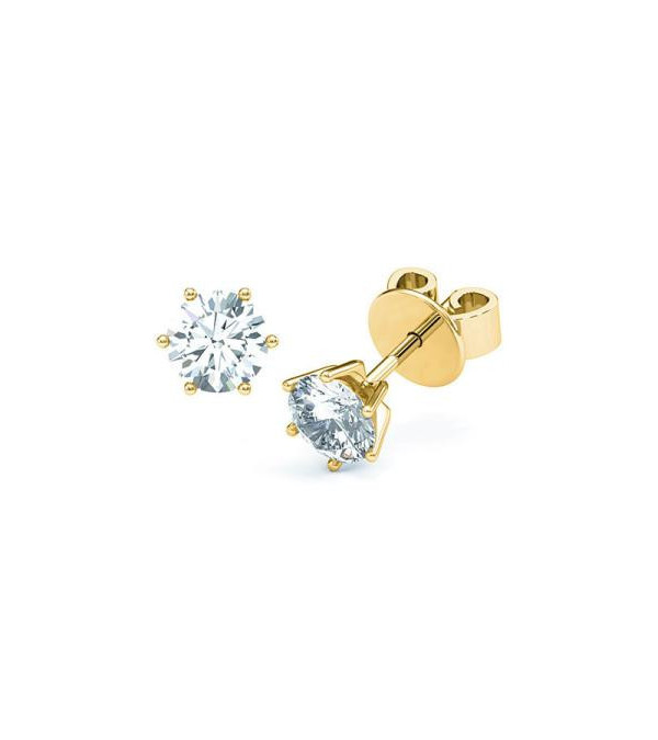 Aros económicos de oro blanco de 18 quilates con diamantes