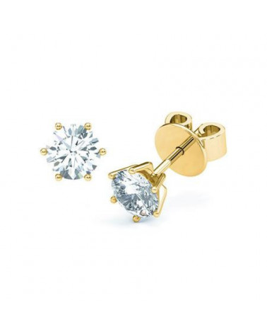 Aros económicos de oro blanco de 18 quilates con diamantes