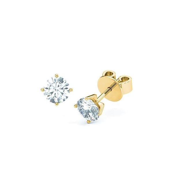 Aros económicos de oro blanco de 18 quilates con diamantes