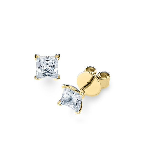 Pendientes económicos en oro amarillo lab diamond Tenerife I Staring
