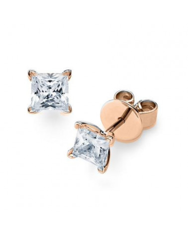 Aros económicos de oro blanco de 18 quilates con diamantes