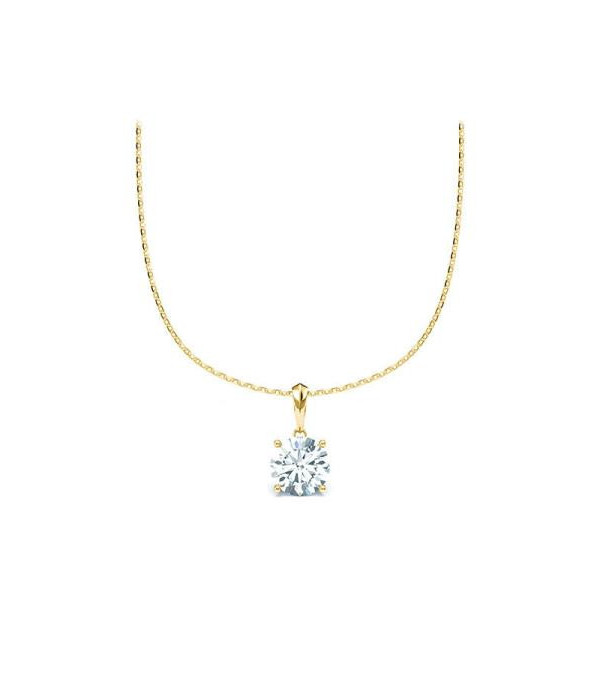 Collar de oro amarillo con diamante ético de laboratorio | Staring