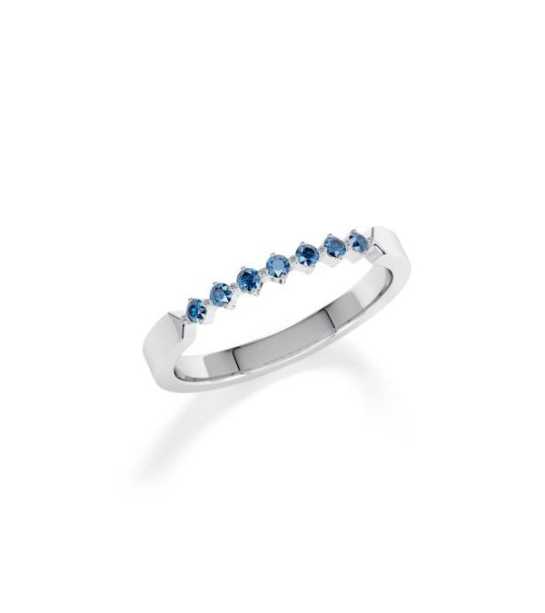 Anillo de oro blanco o platino con diamantes verdes | Staring