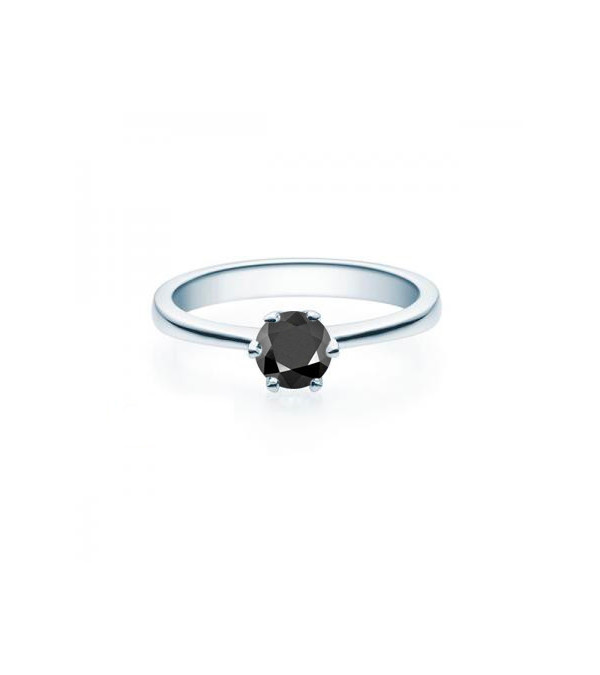 Anillo de pedida de oro o platino con diamante negro | Staring