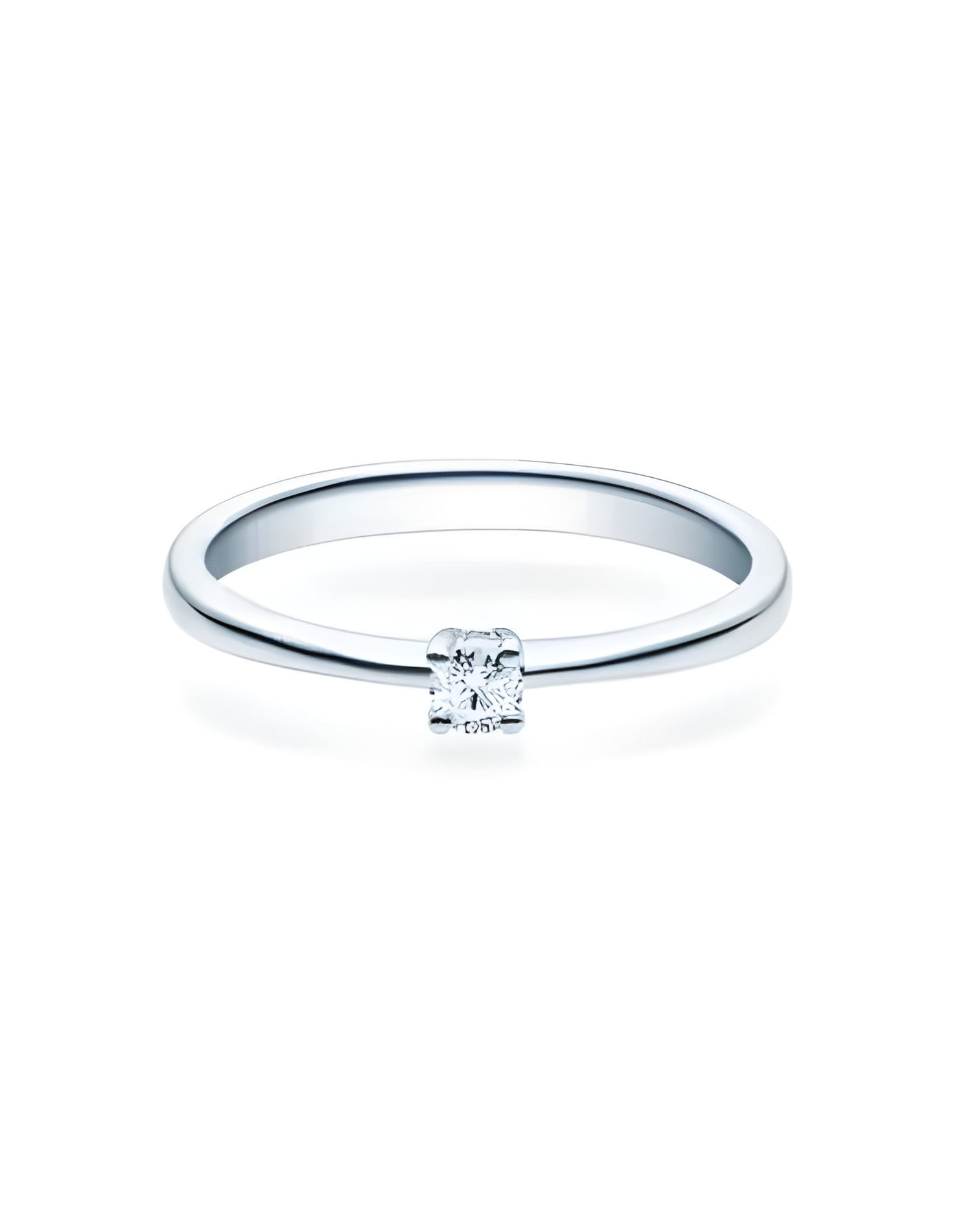 Anillo de compromiso minimalista en oro blanco y platino al mejor precio | Staring