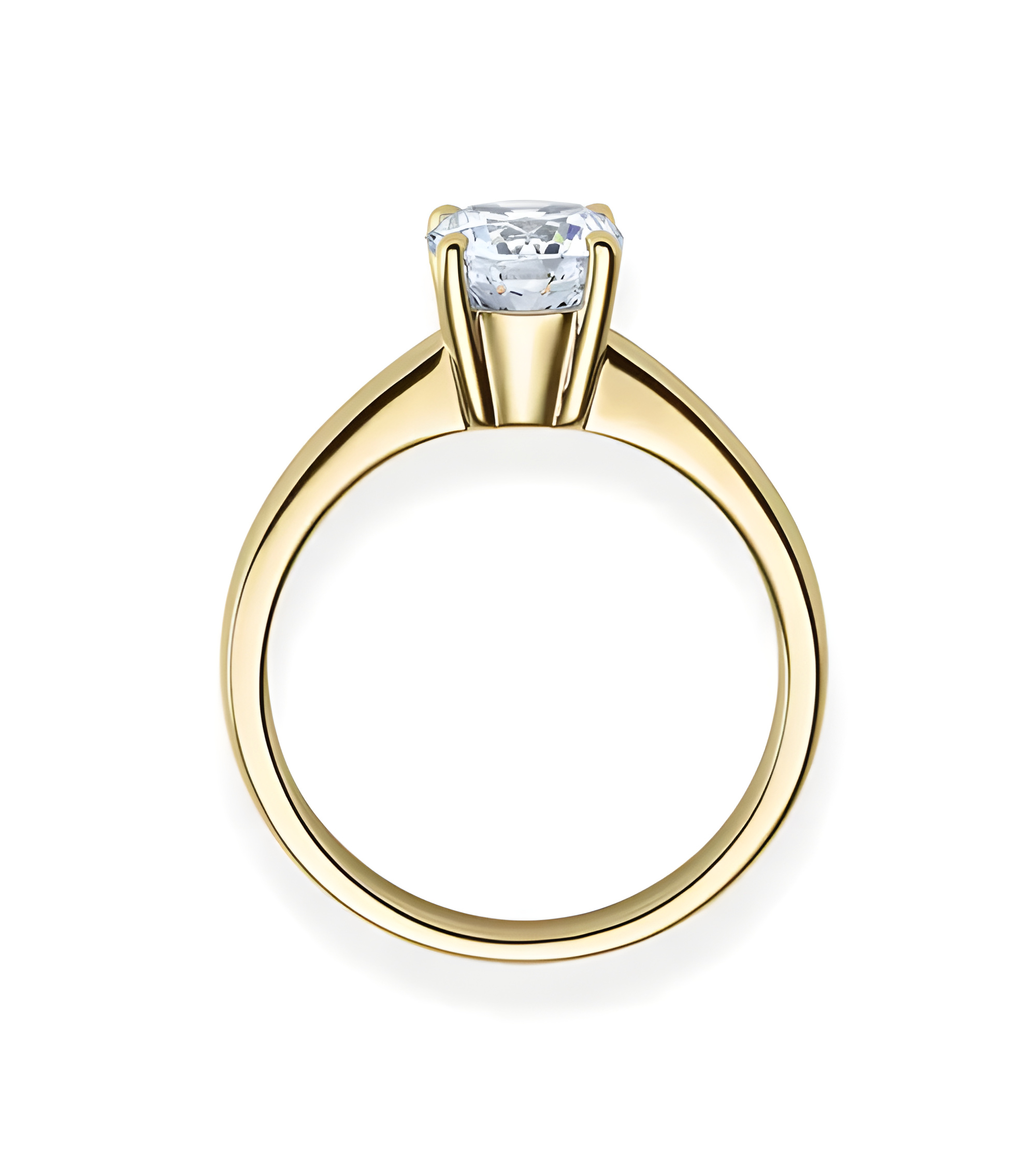Solitario en oro amarillo minimalista en oro amarillo | Staring